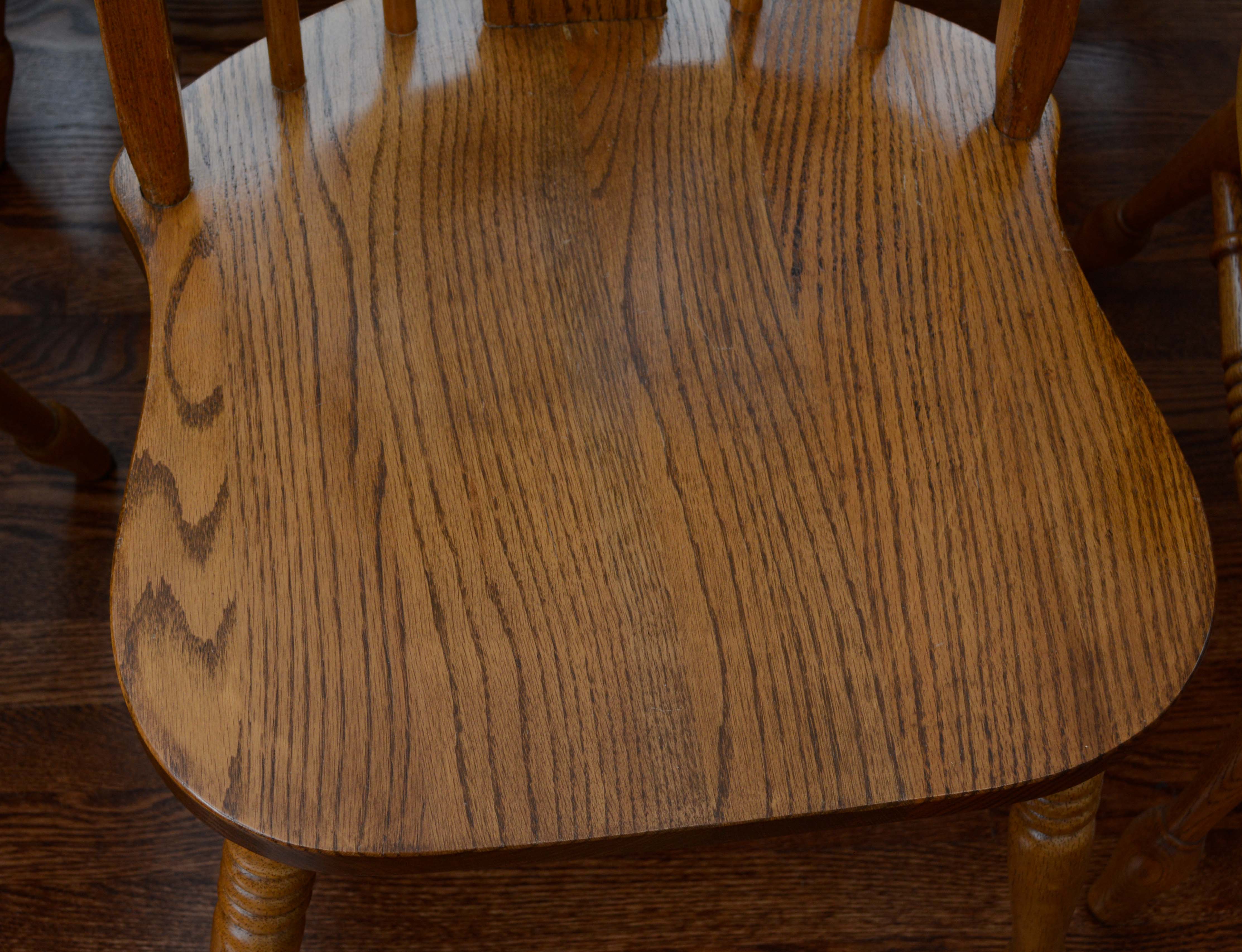 Pierced Splat Spindle Back Dining Chairs