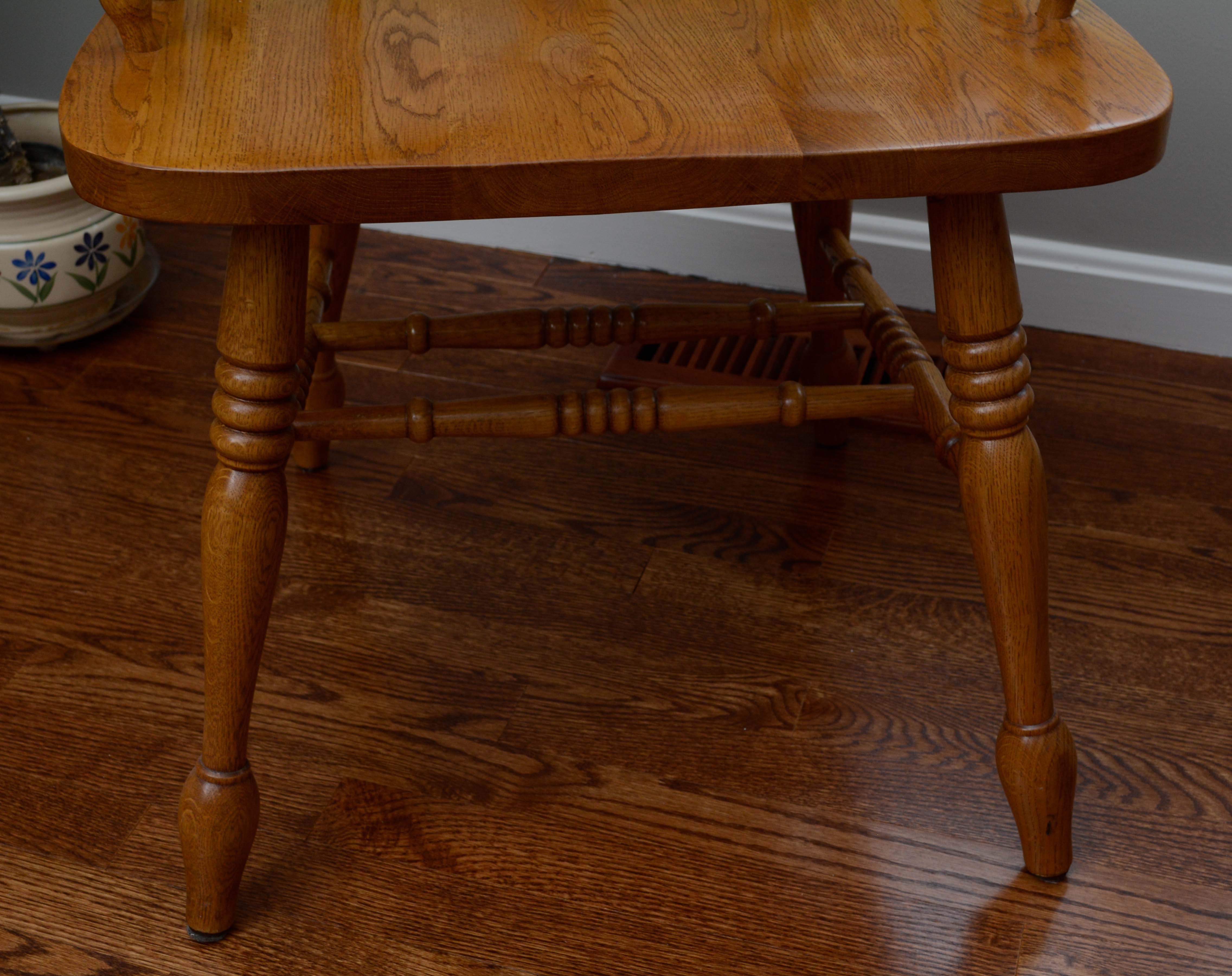 Pierced Splat Spindle Back Dining Chairs