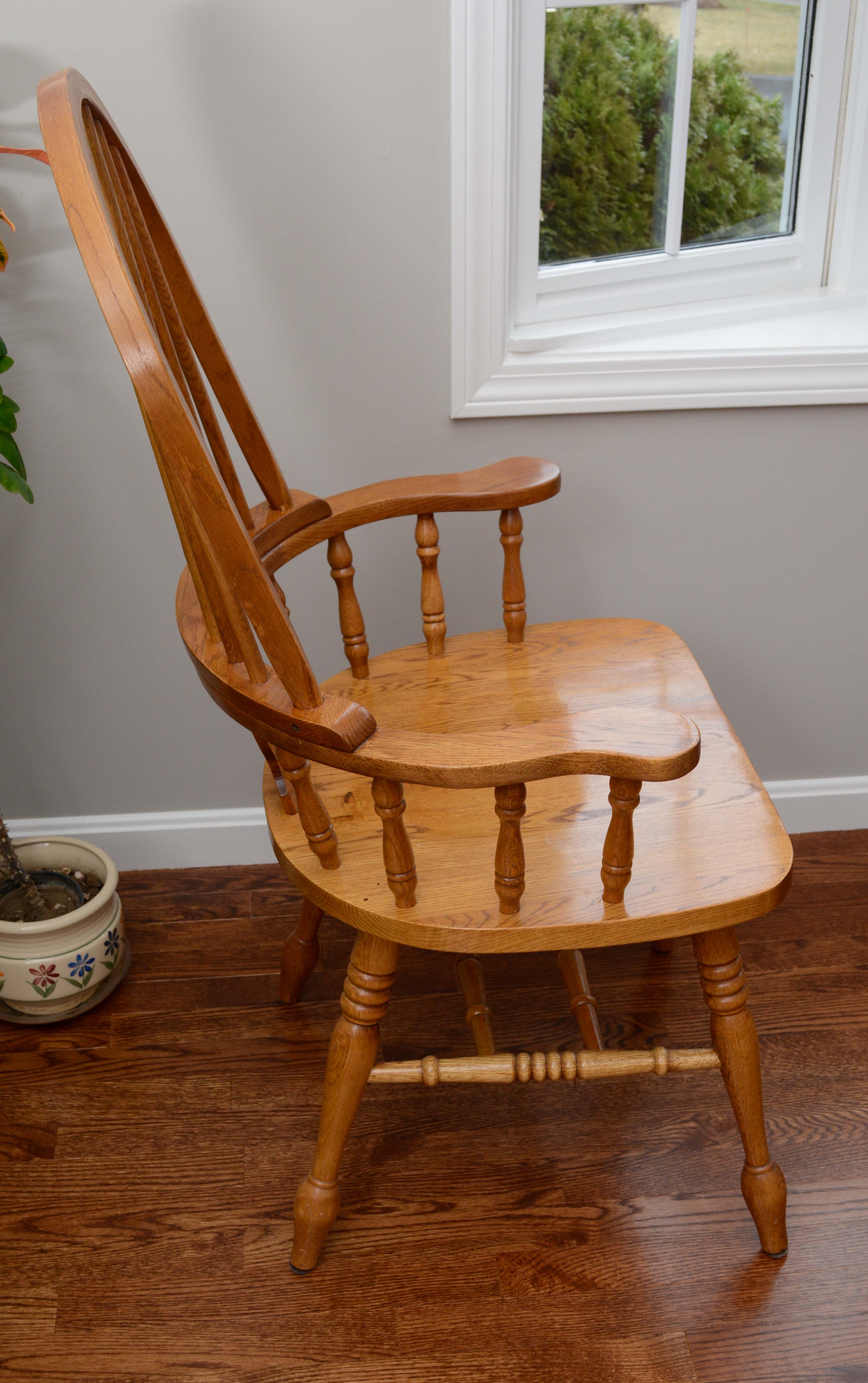 Pierced Splat Spindle Back Dining Chairs