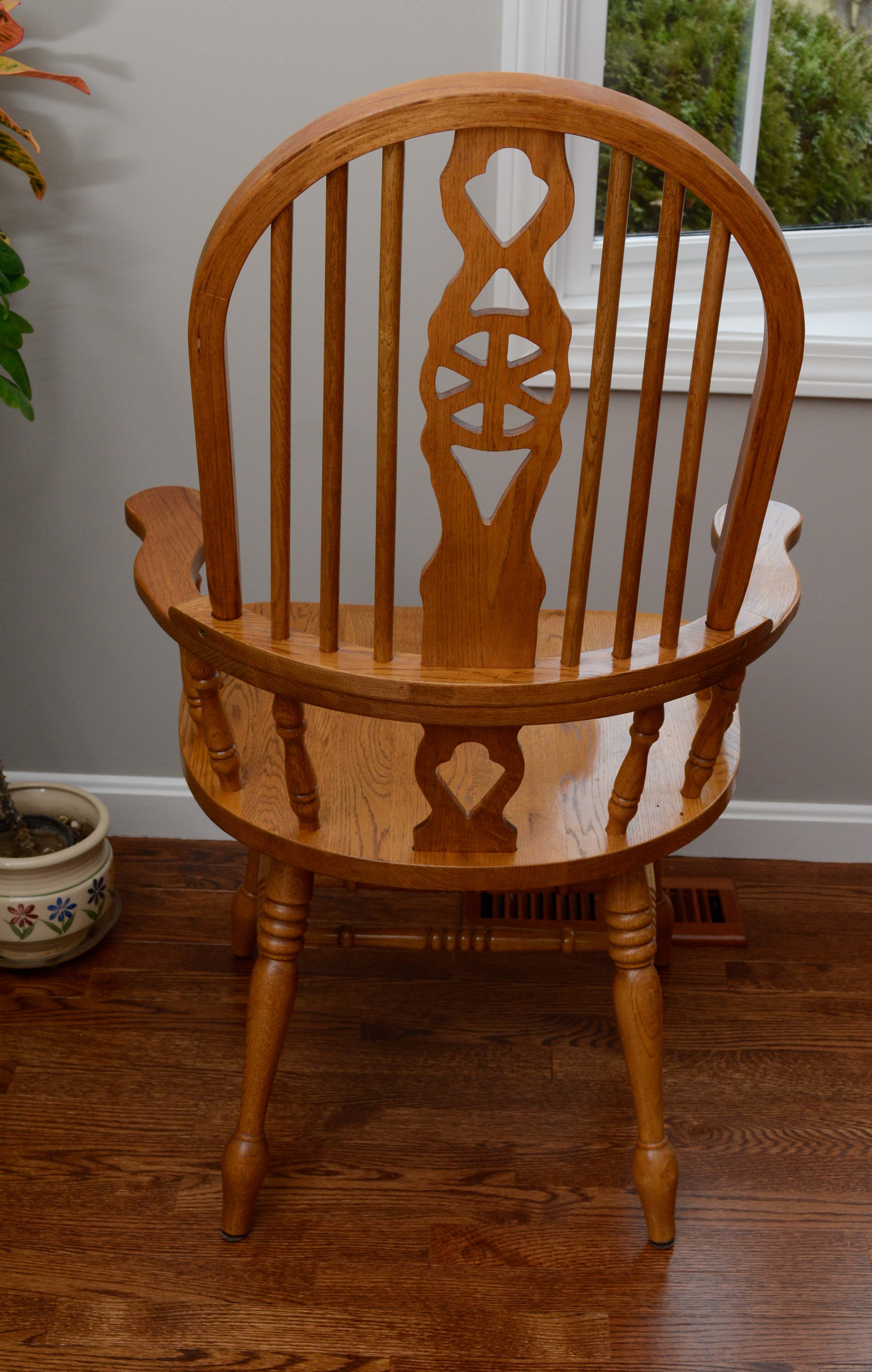 Pierced Splat Spindle Back Dining Chairs