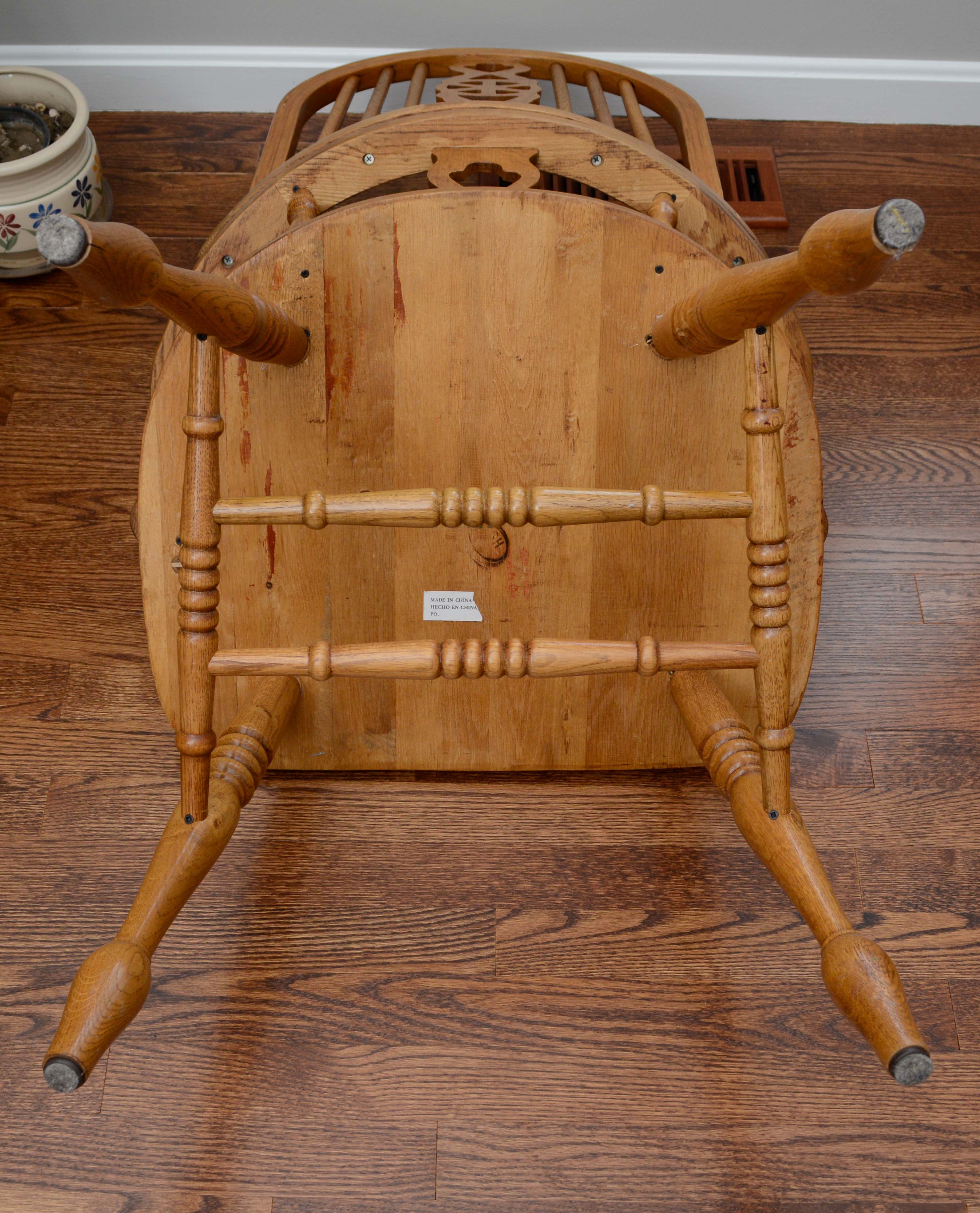 Pierced Splat Spindle Back Dining Chairs