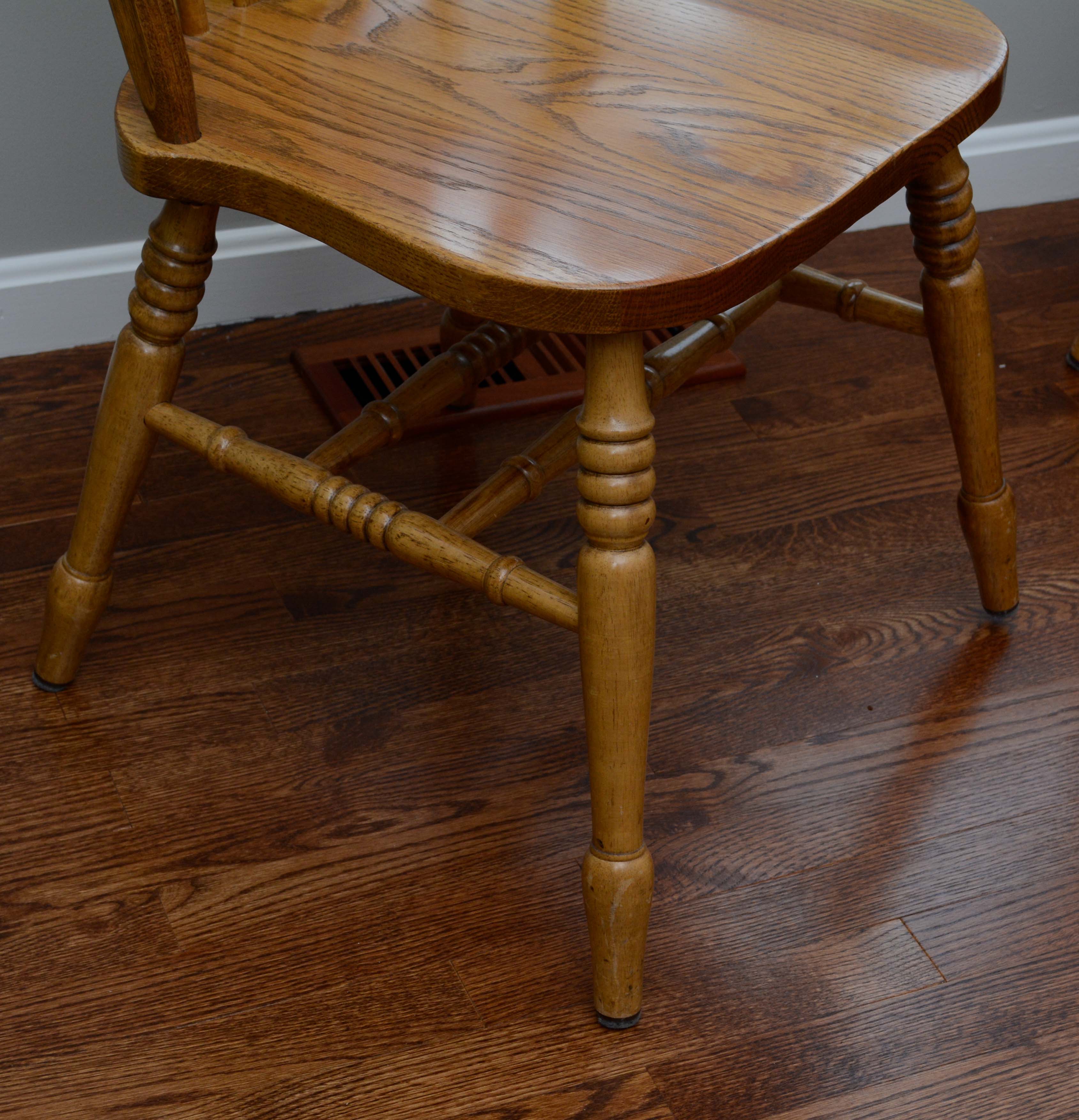 Pierced Splat Spindle Back Dining Chairs