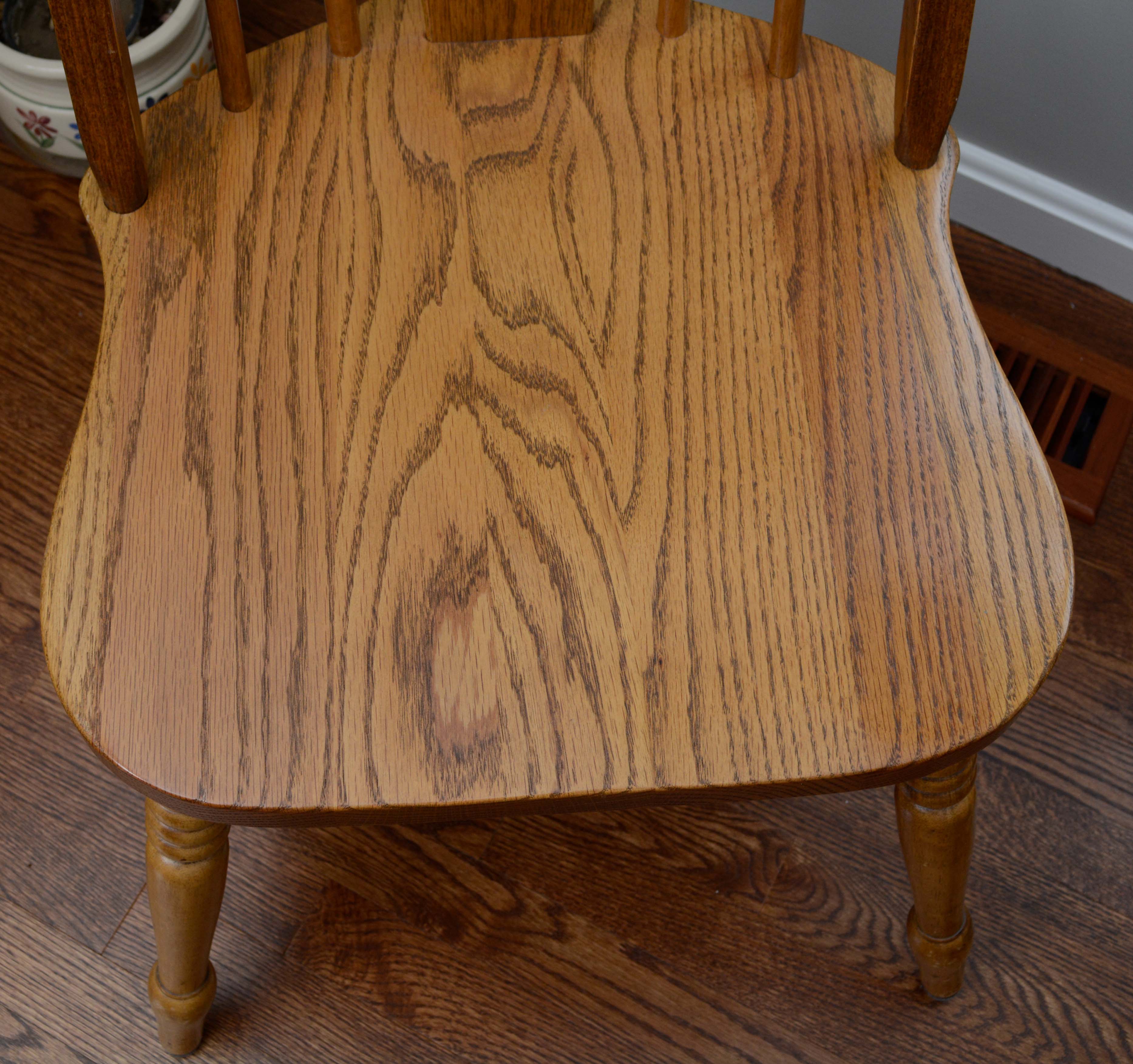 Pierced Splat Spindle Back Dining Chairs