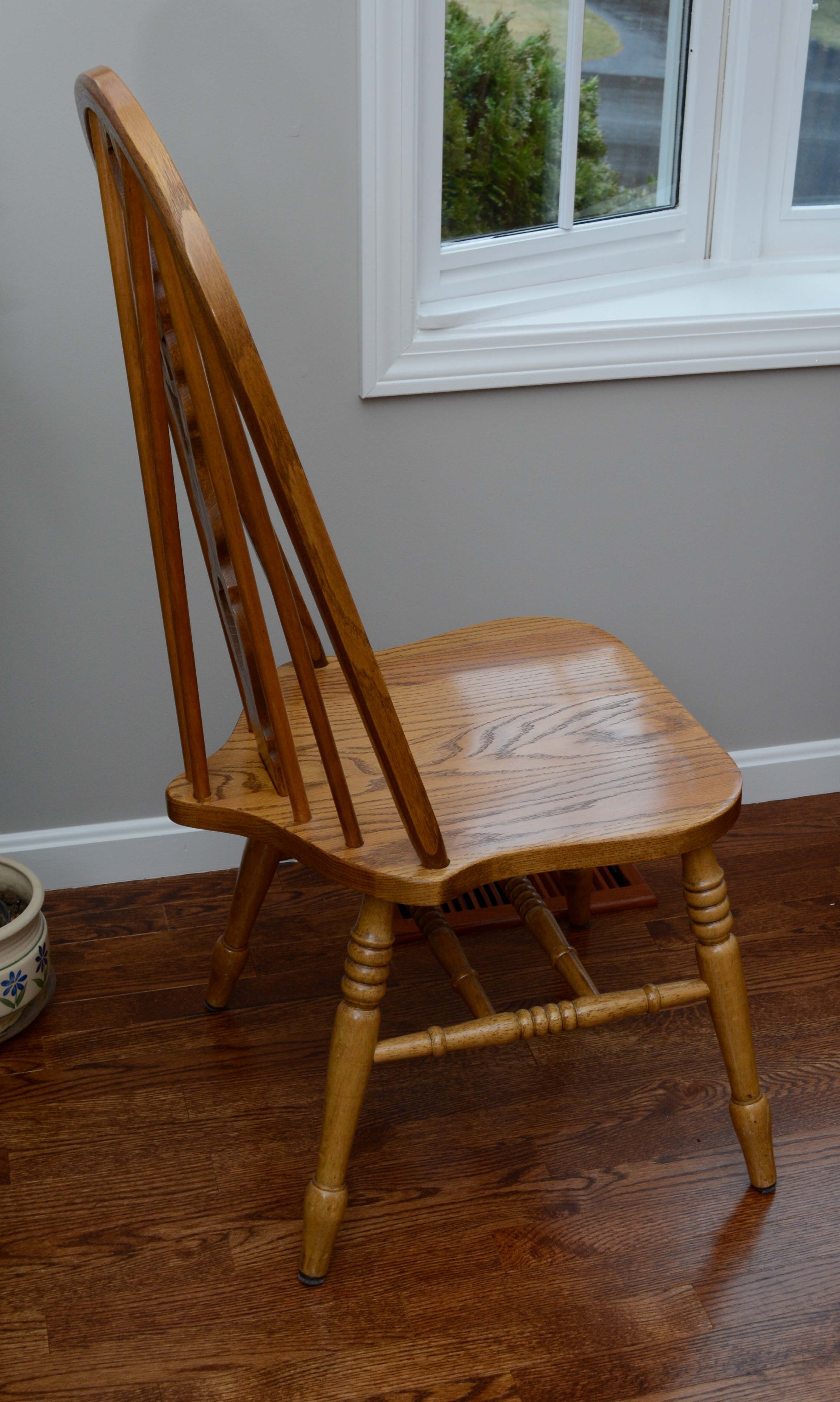 Pierced Splat Spindle Back Dining Chairs