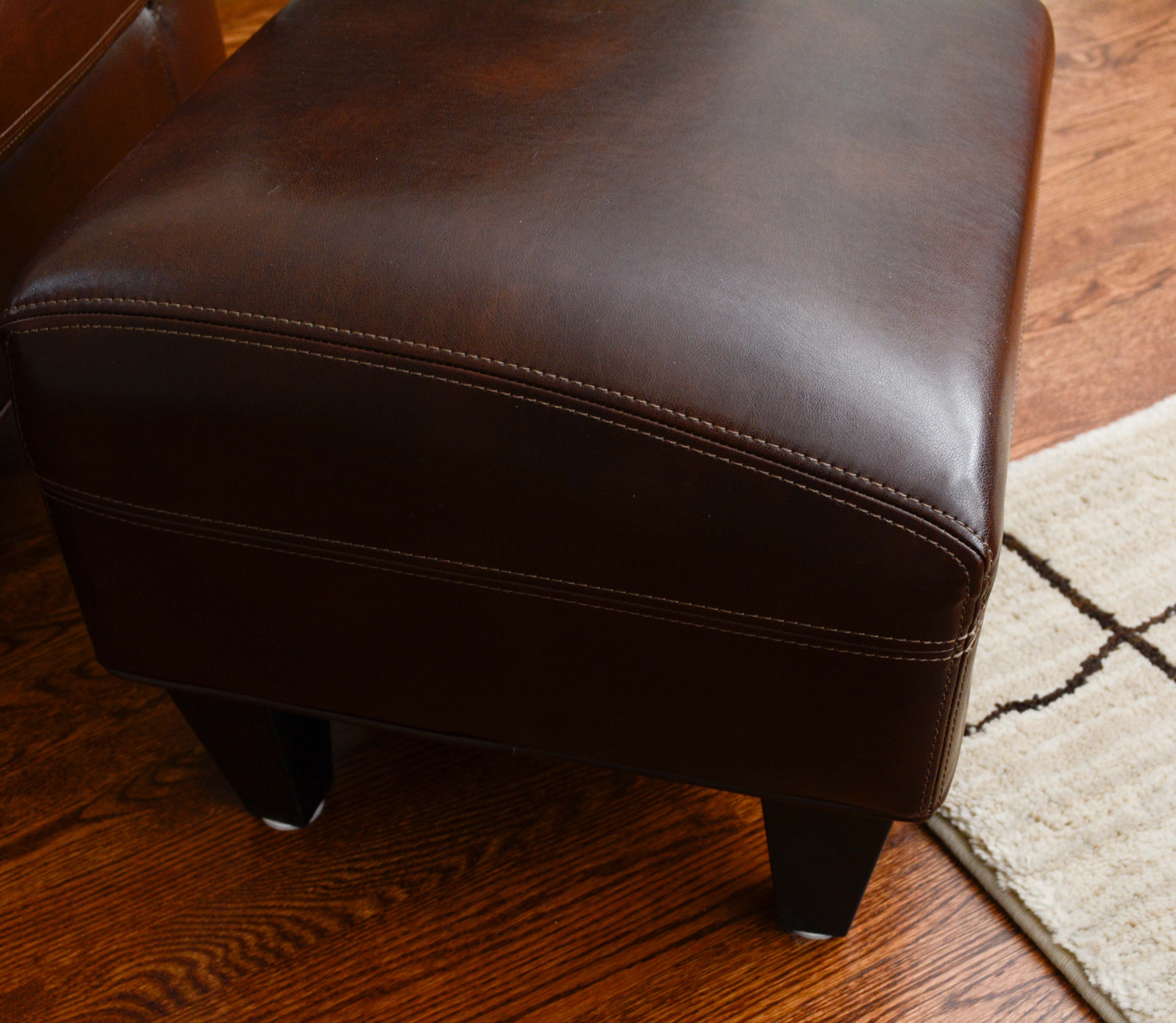 "Jäppling" Faux Leather Armchair with Ottoman by IKEA