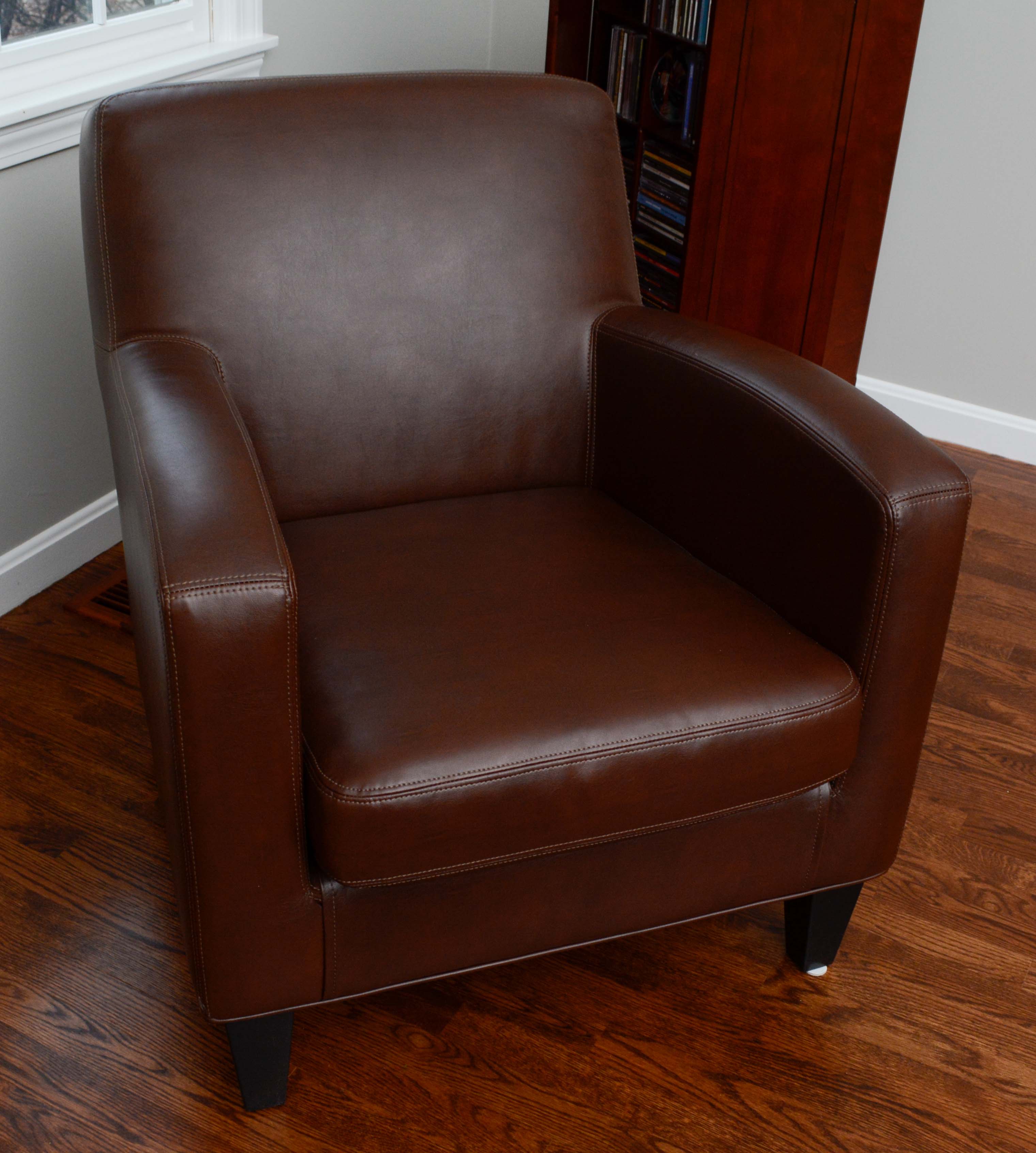 "Jäppling" Faux Leather Armchair with Ottoman by IKEA