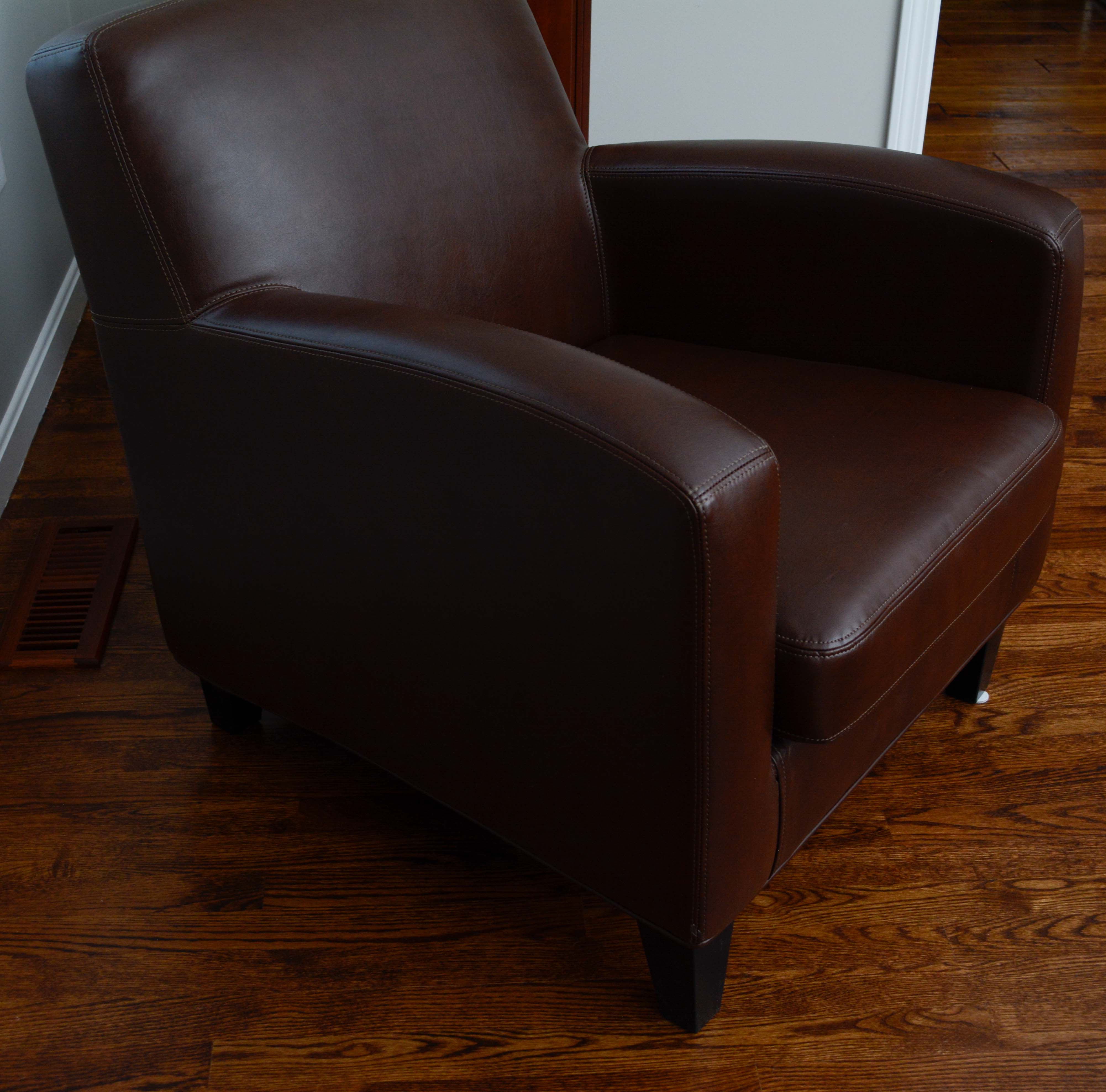 "Jäppling" Faux Leather Armchair with Ottoman by IKEA