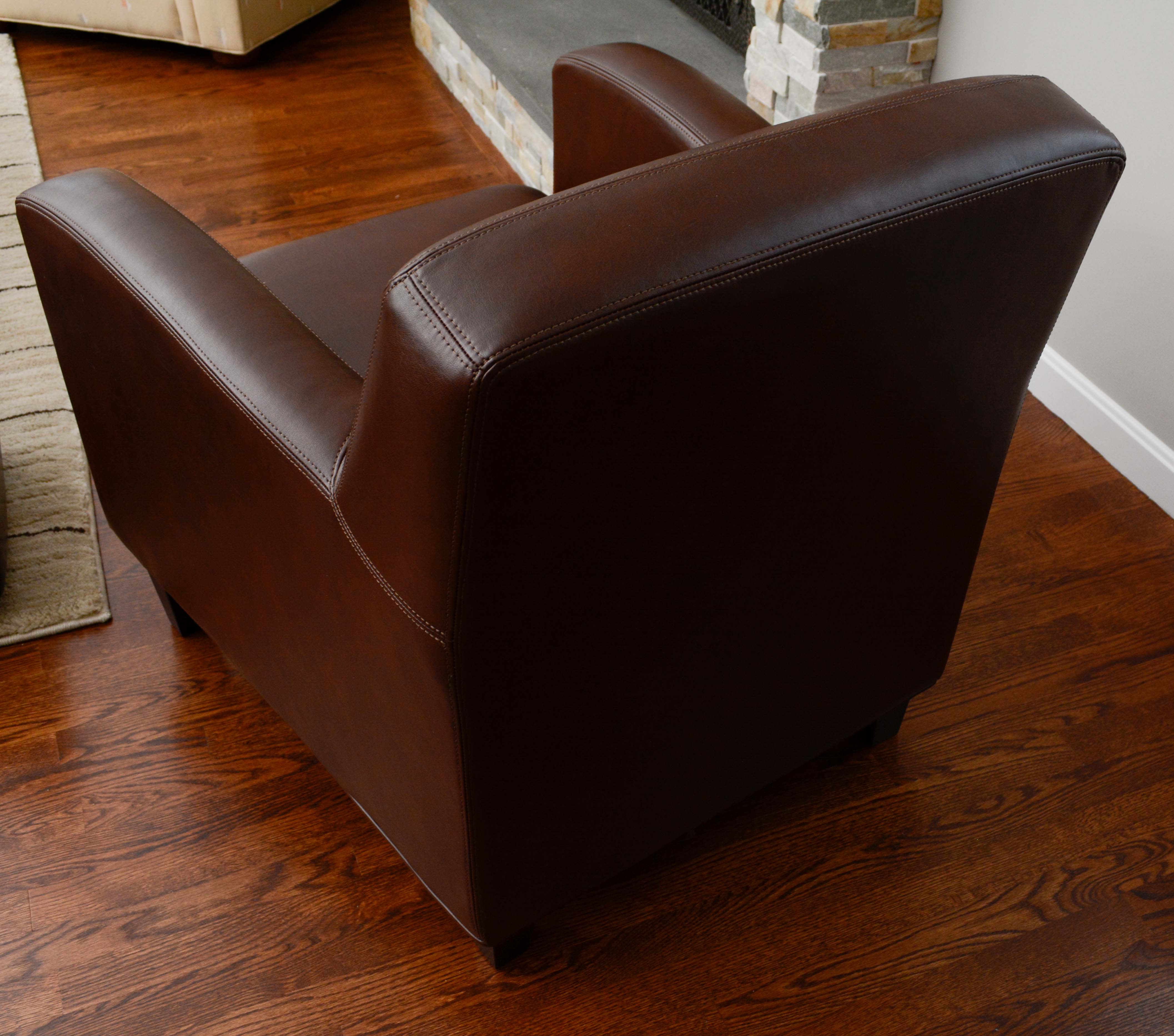 "Jäppling" Faux Leather Armchair with Ottoman by IKEA