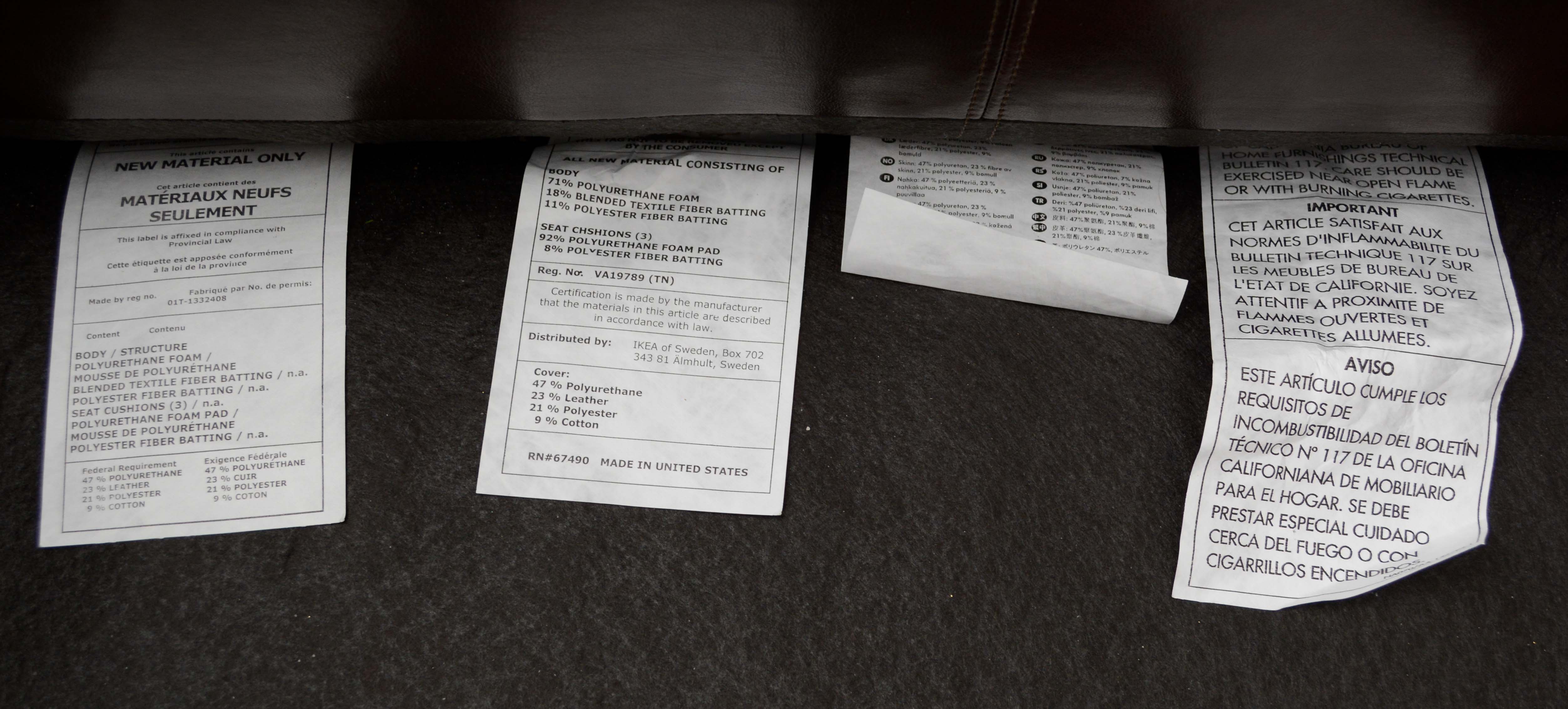 "Jäppling" Faux Leather Sofa by IKEA