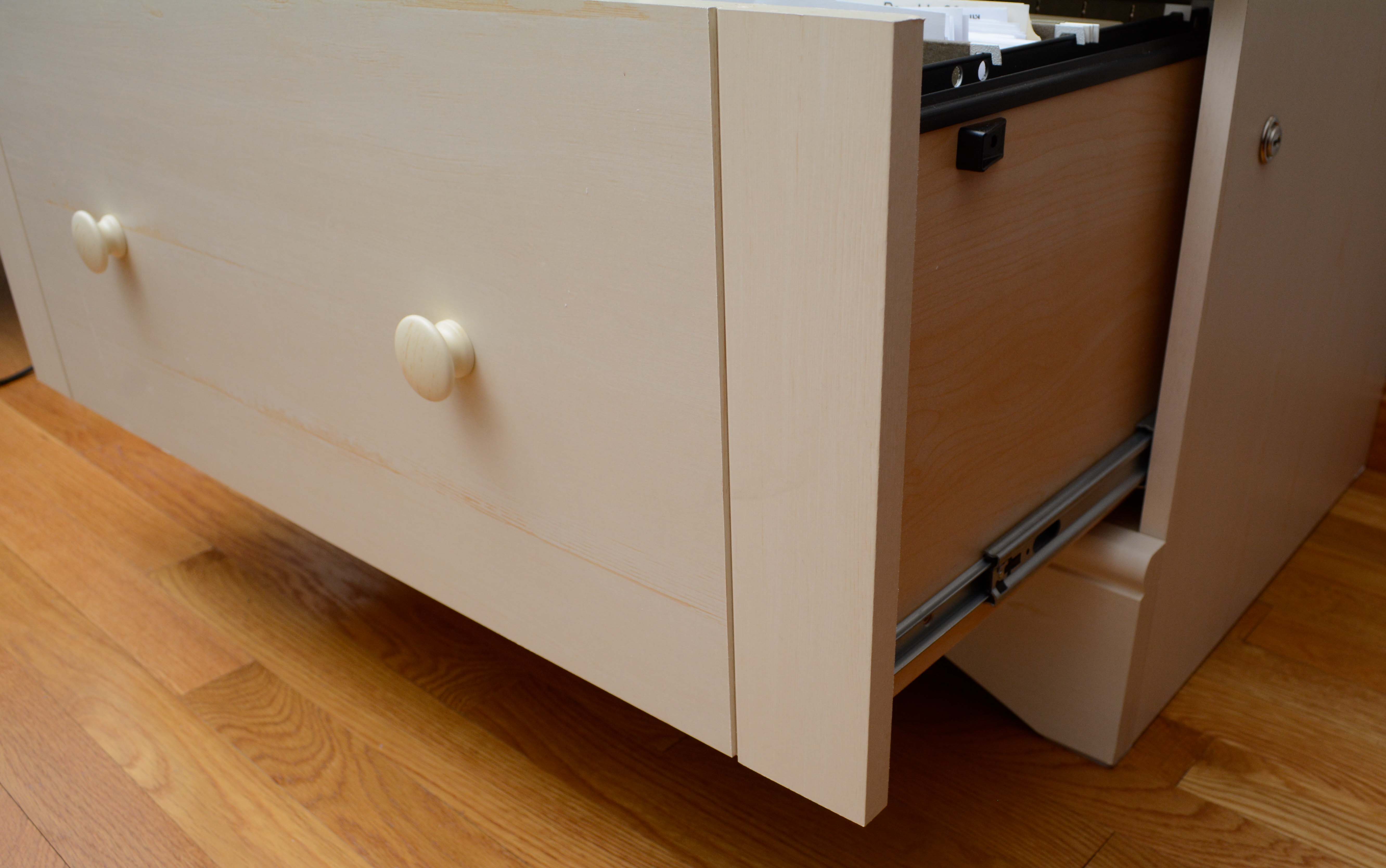 Contemporary Filing Cabinet with Storage Shelves