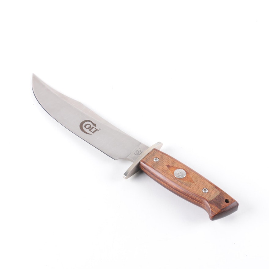 Colt Fixed Blade Skinning Knife with Wooden Handle