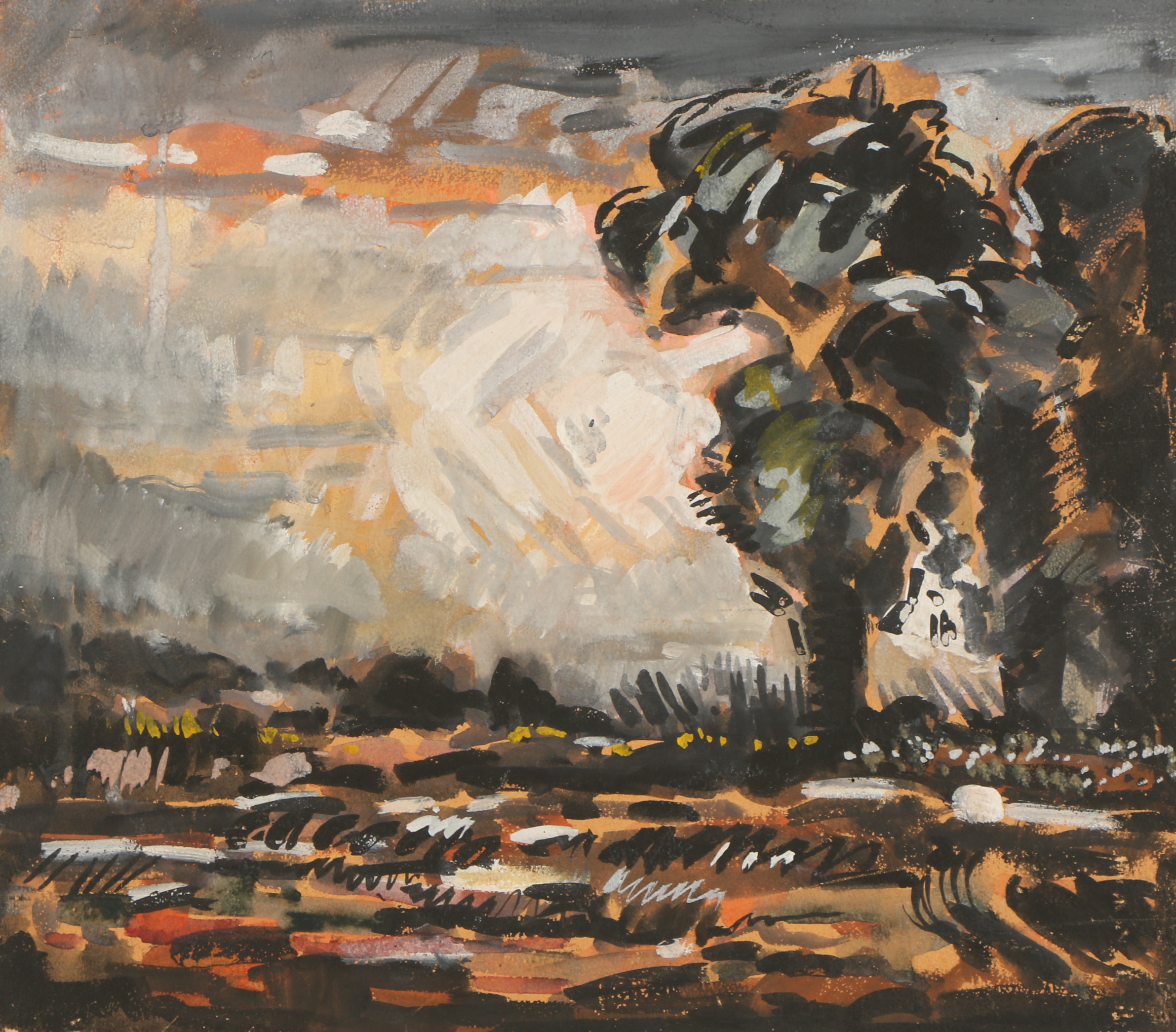 Frances F. Brown Gouache Painting