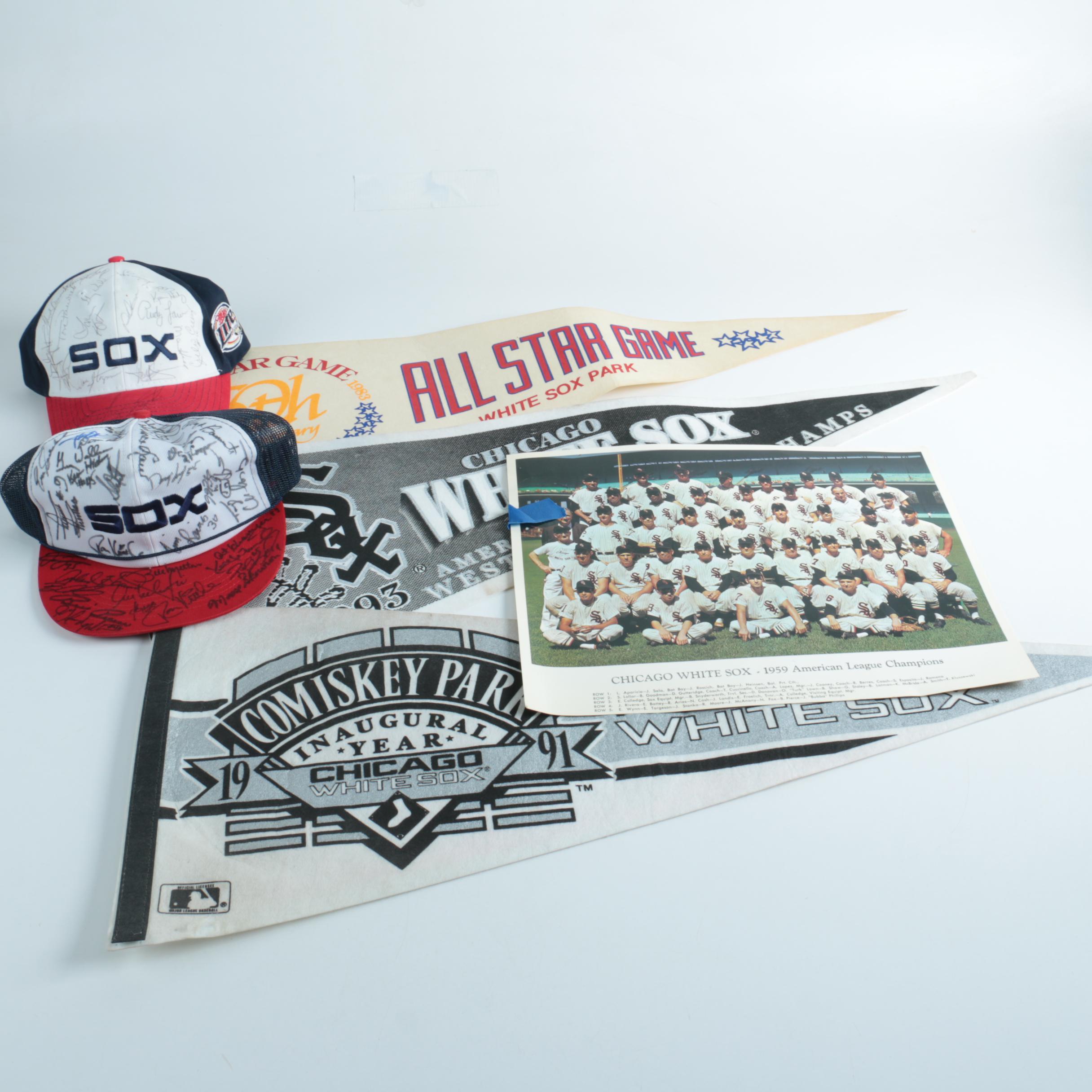White Sox Memorabilia Including Autographed Hats