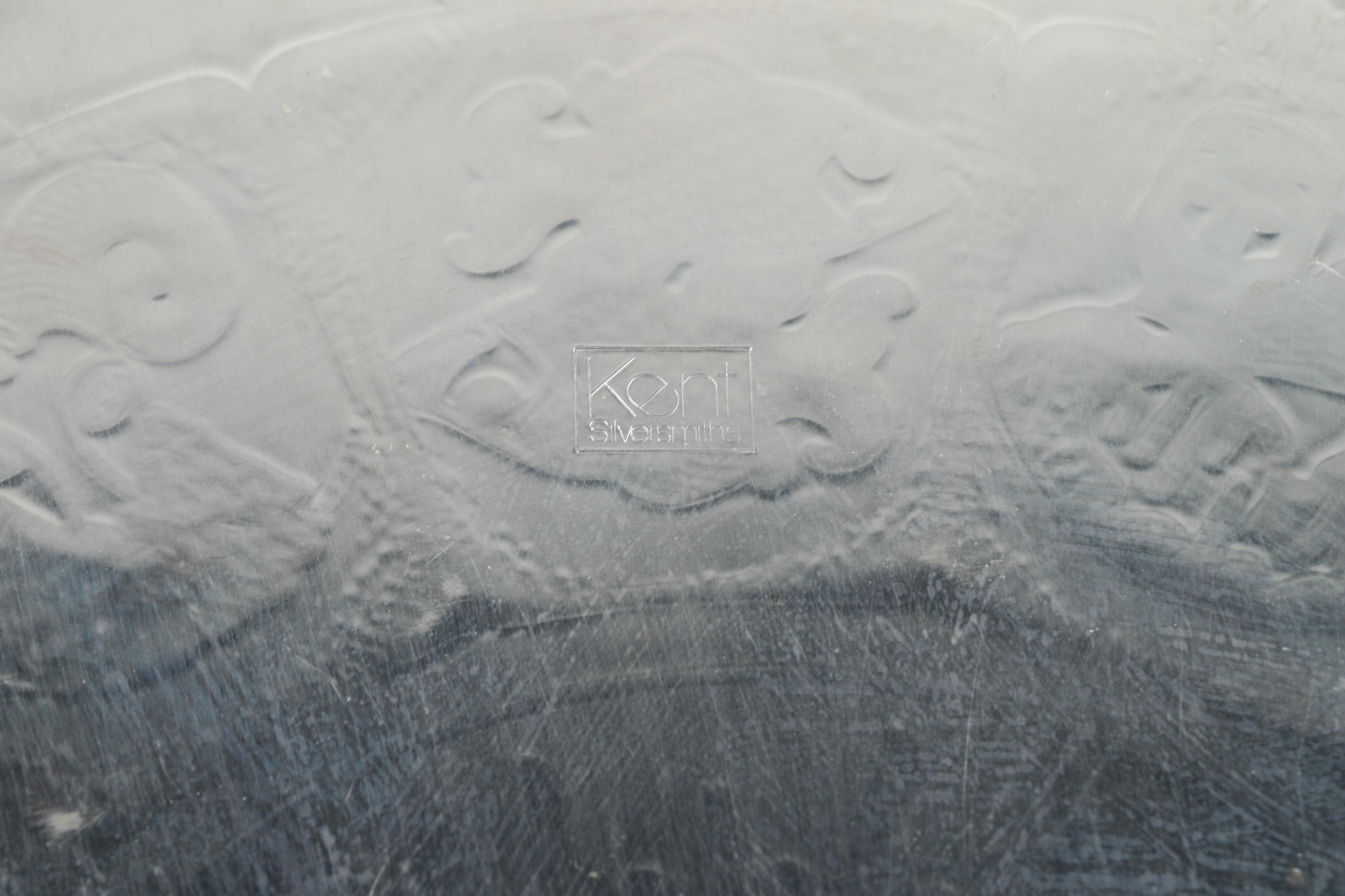 Kent Silversmiths Astrological Theme Silver Plate Platter and Other Platter