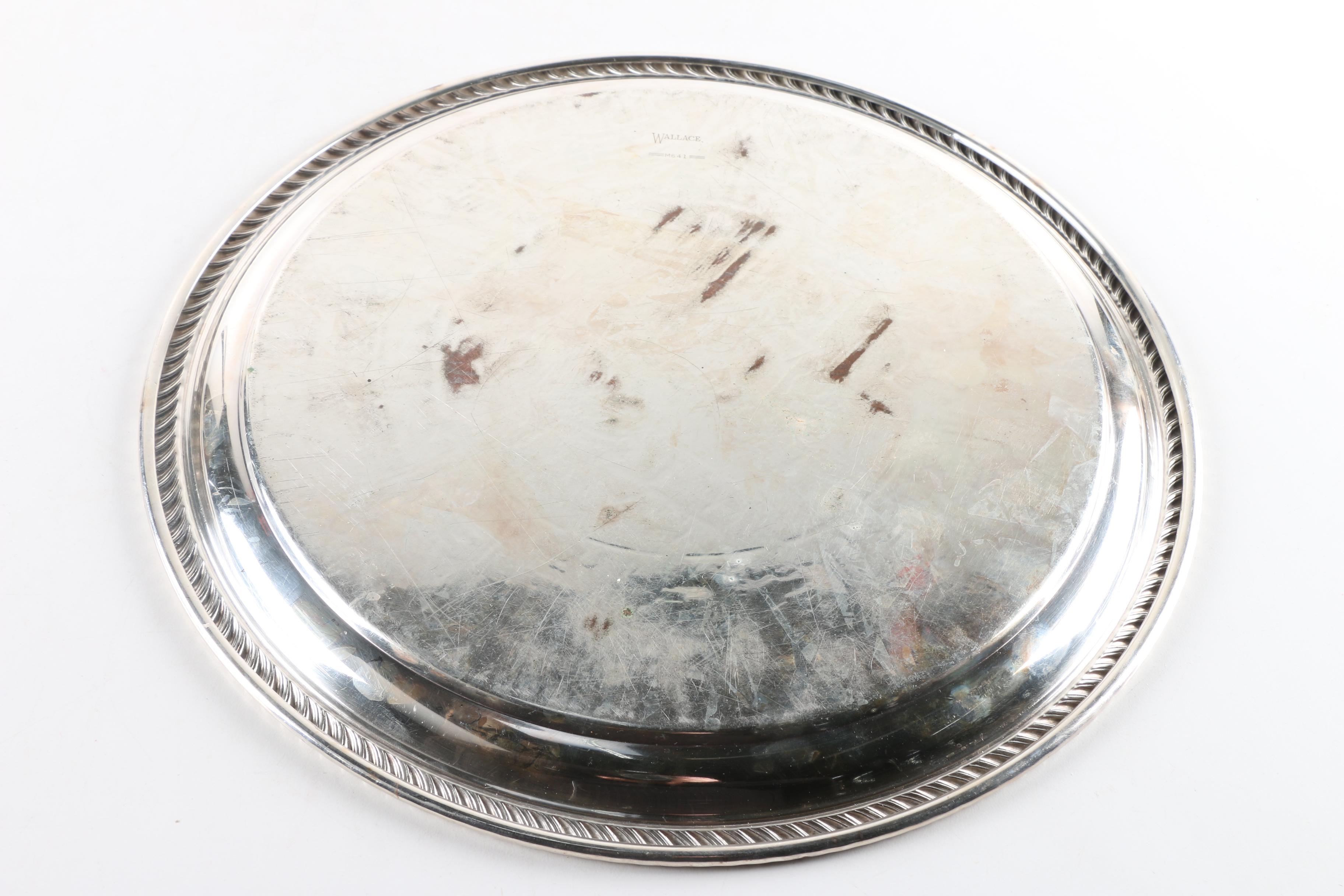 Kent Silversmiths Astrological Theme Silver Plate Platter and Other Platter