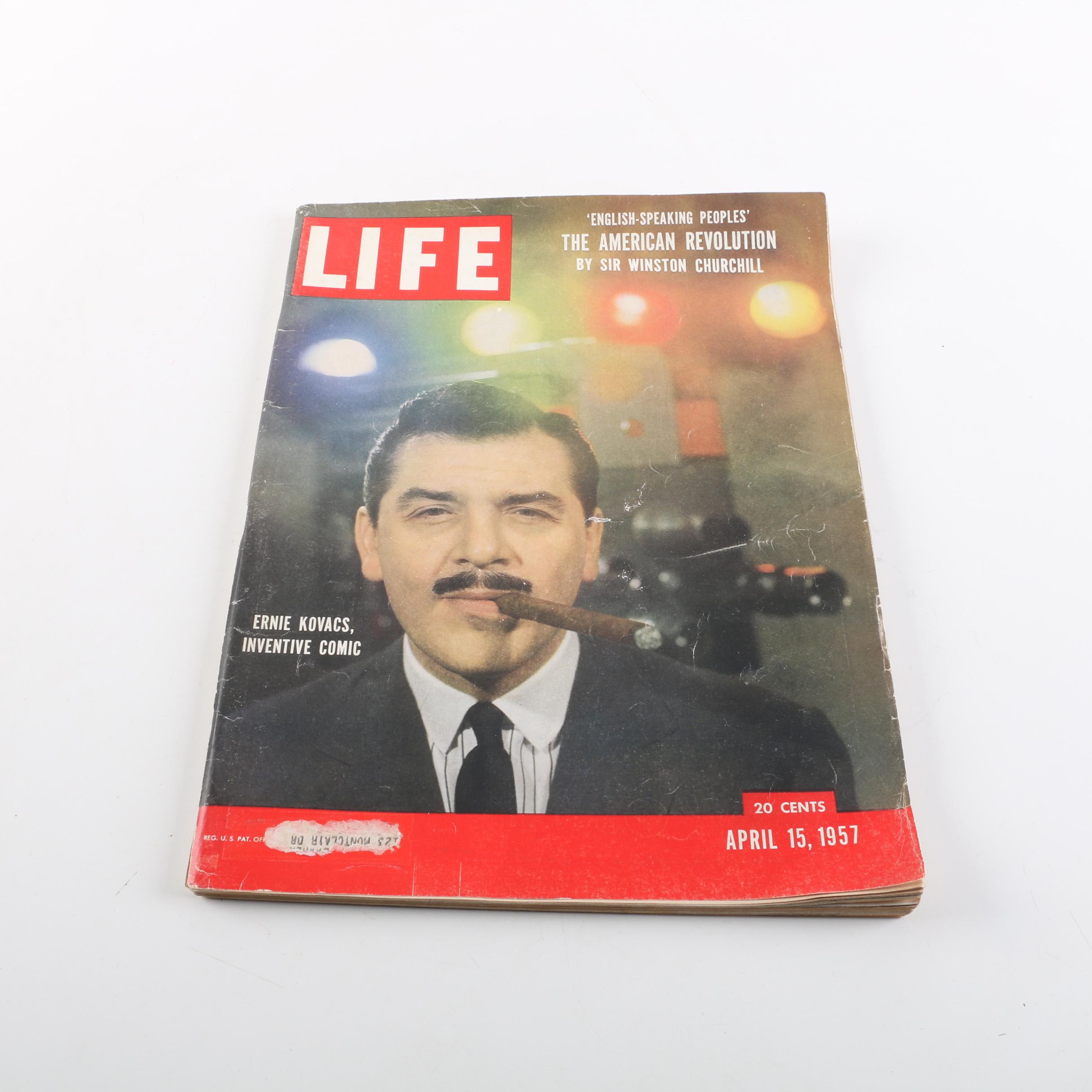 April 15, 1957 "Life" Magazine Featuring Ernie Kovacs and Sir Winston Churchill