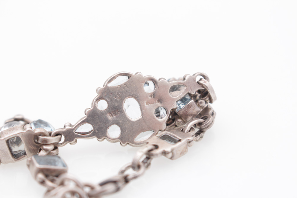 Sterling Silver Bracelets with Rose Quartz and Blue Topaz