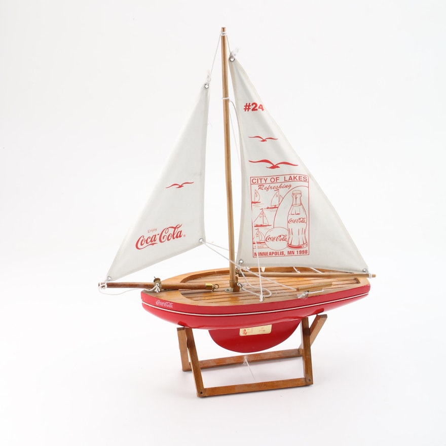 Limited Edition Coca-Cola Sailboat Miniature with Stand