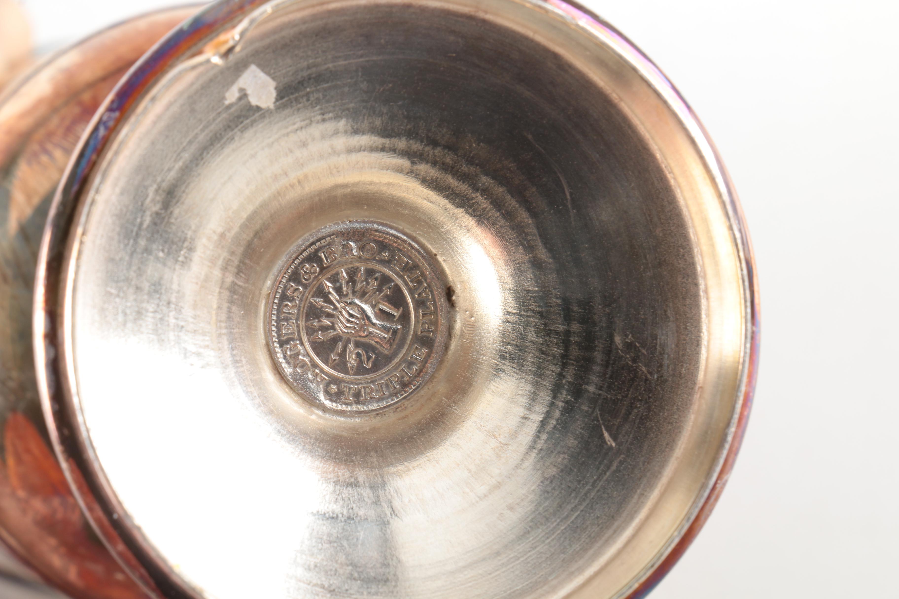 Wilcox Silverplate Co. Silver Plate Lidded Serving Dish and Goblets