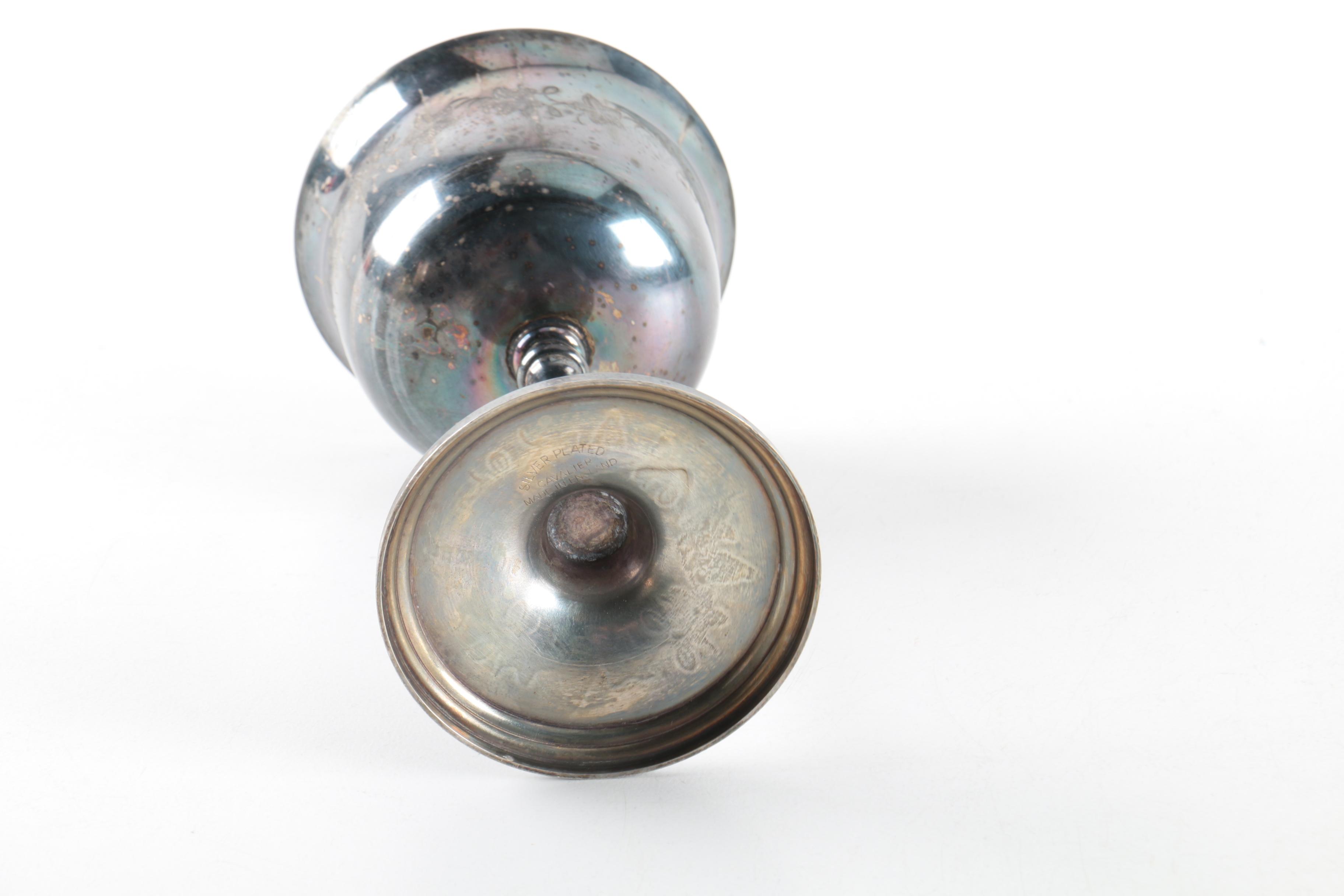 Wilcox Silverplate Co. Silver Plate Lidded Serving Dish and Goblets