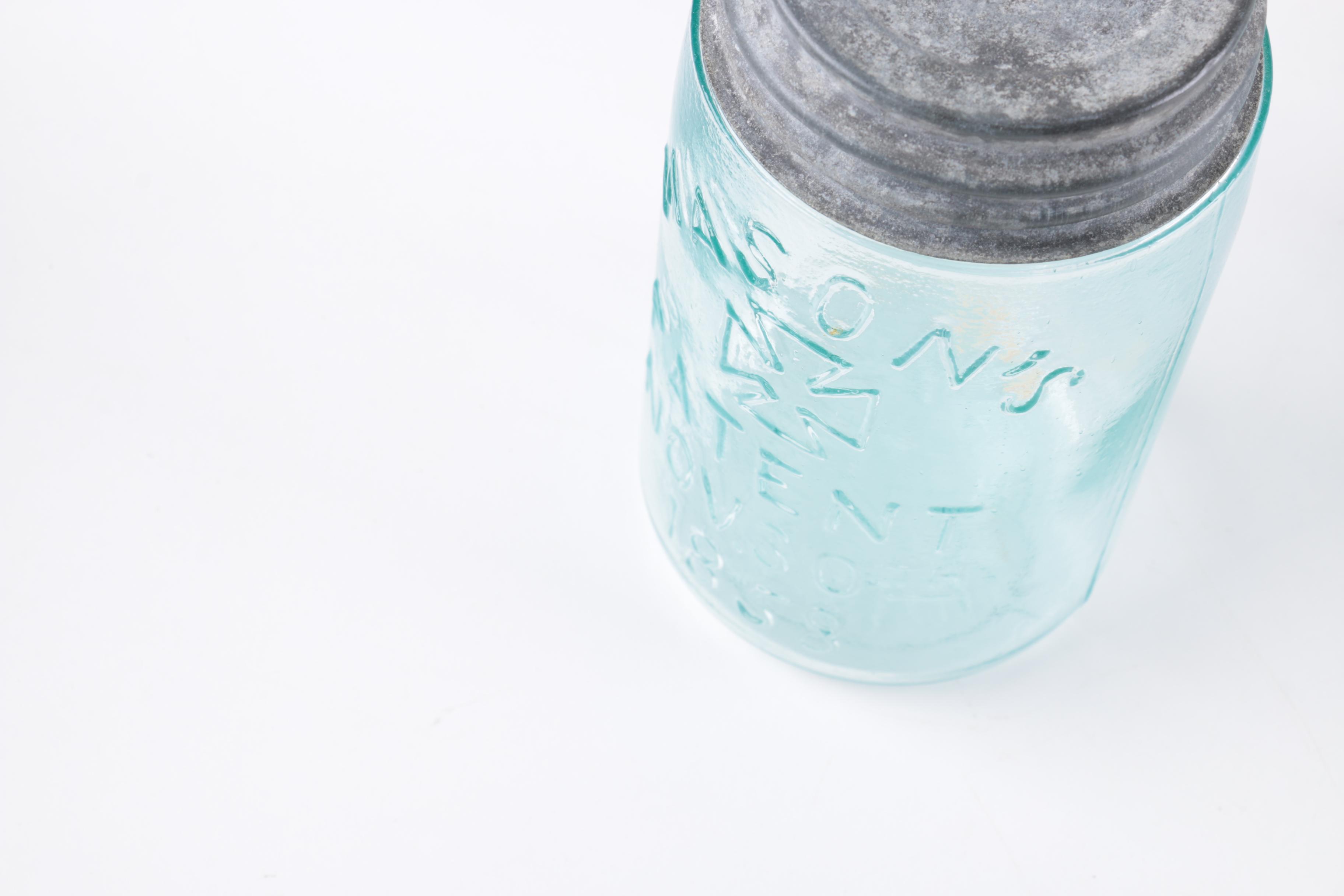 Antique Jars Including Mason's and Ball