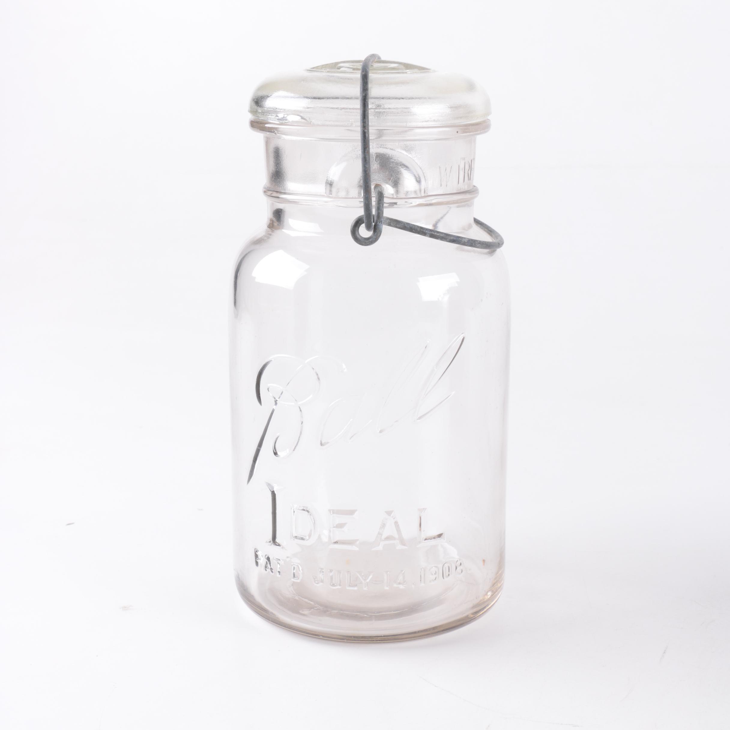 Antique Jars Including Mason's and Ball