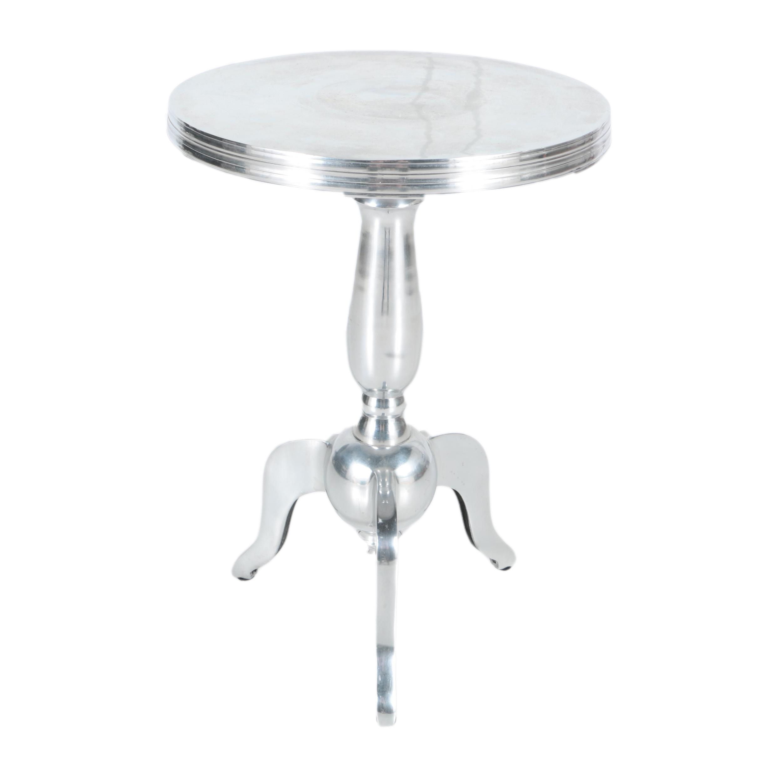 Metal Pedestal Side Table