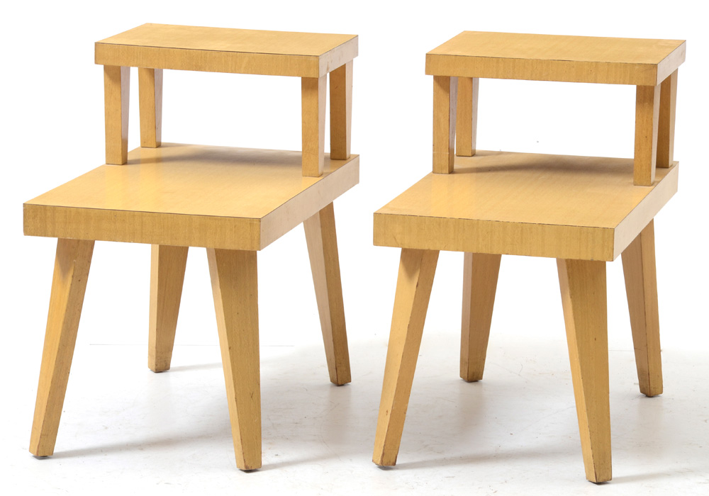 Vintage Mid Century Modern 2-Tier End Tables