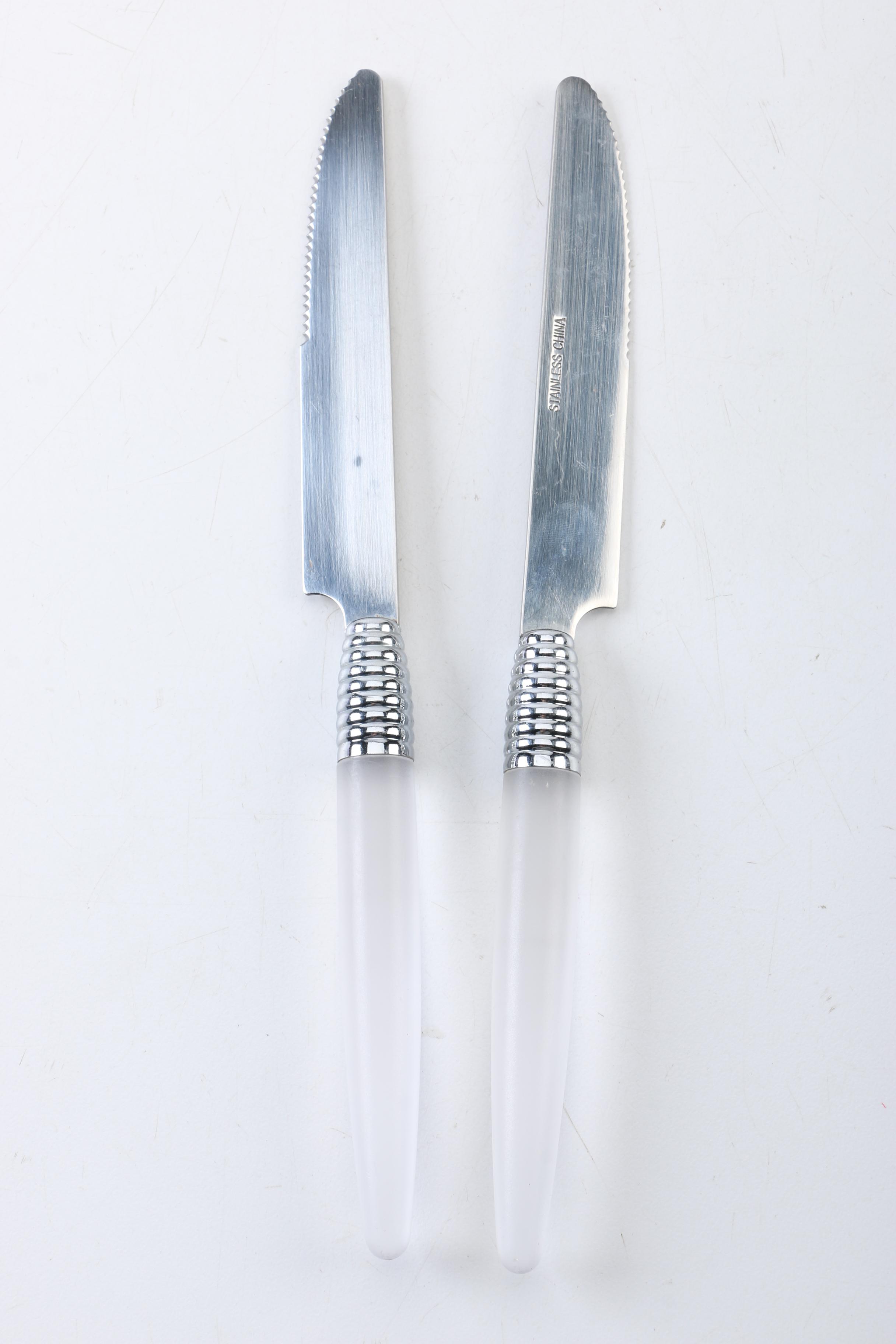 Gibson and Other Stainless Steel Flatware with Plastic Handles