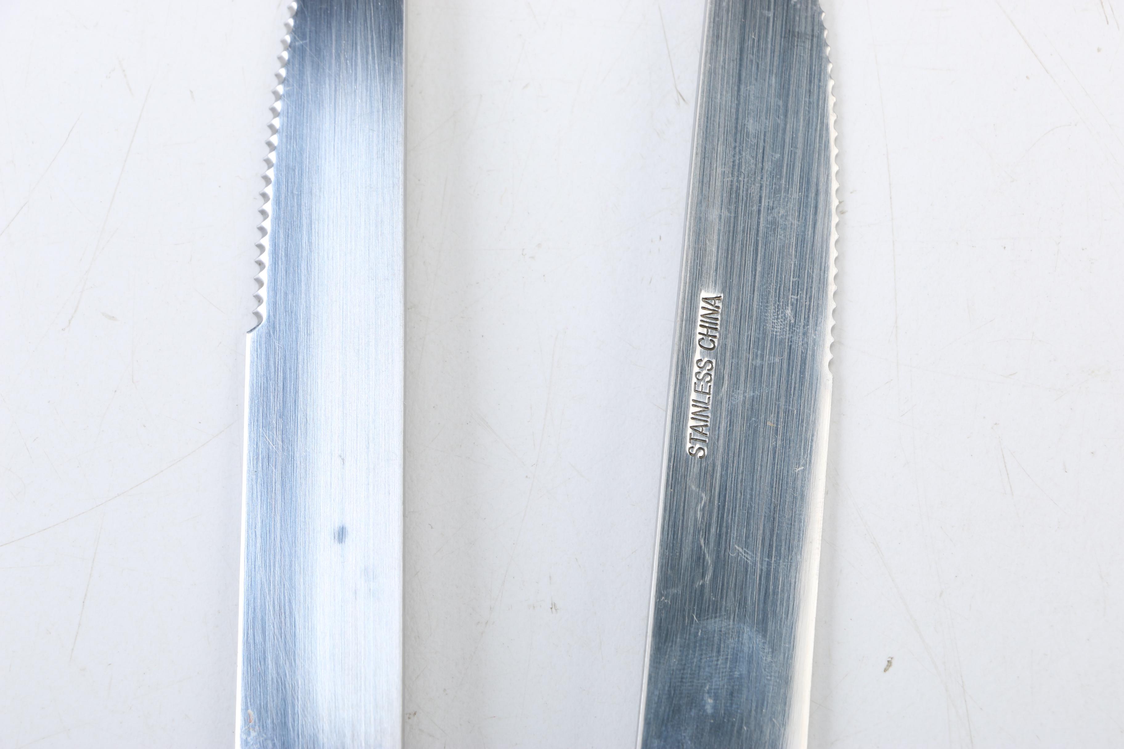 Gibson and Other Stainless Steel Flatware with Plastic Handles