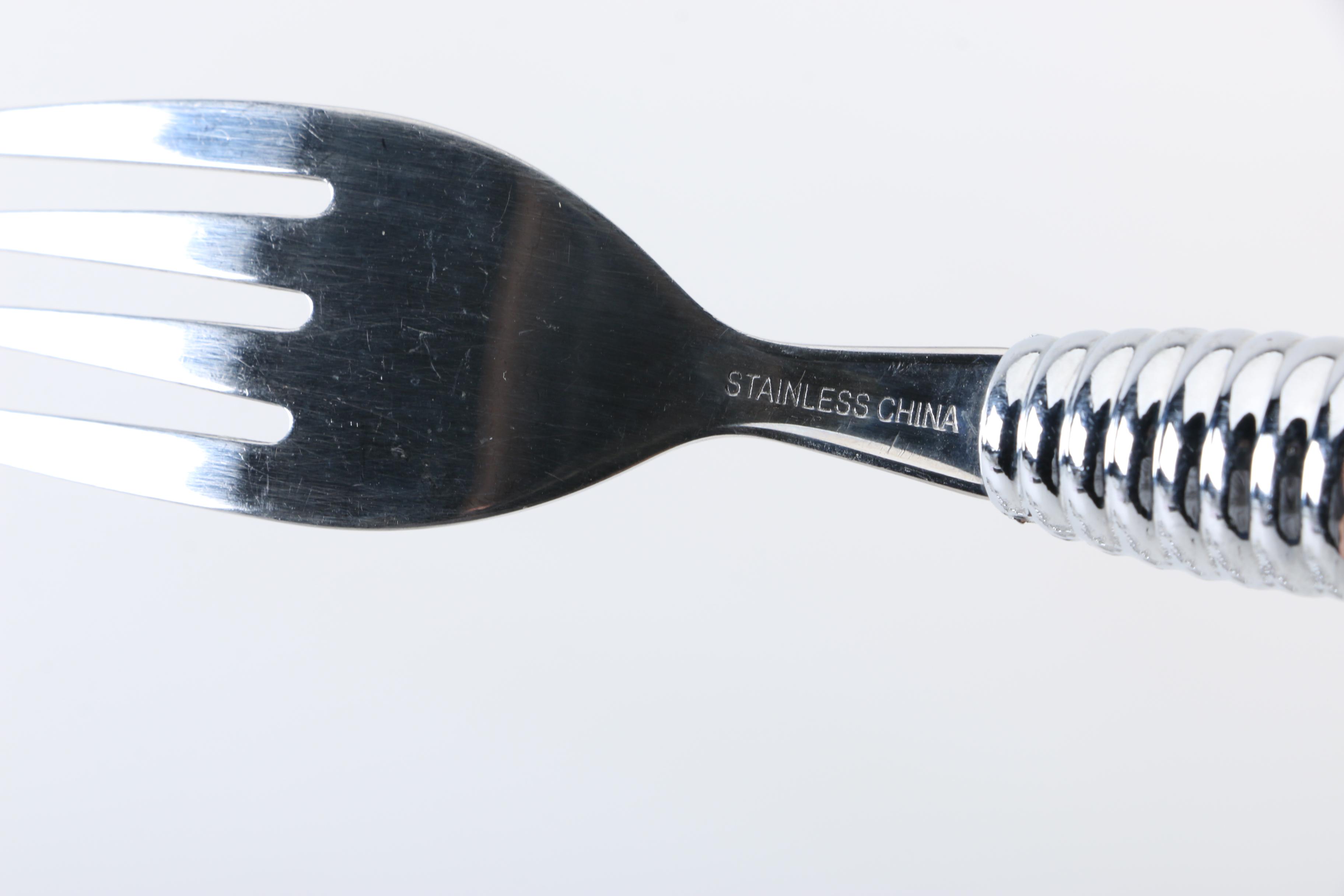 Gibson and Other Stainless Steel Flatware with Plastic Handles