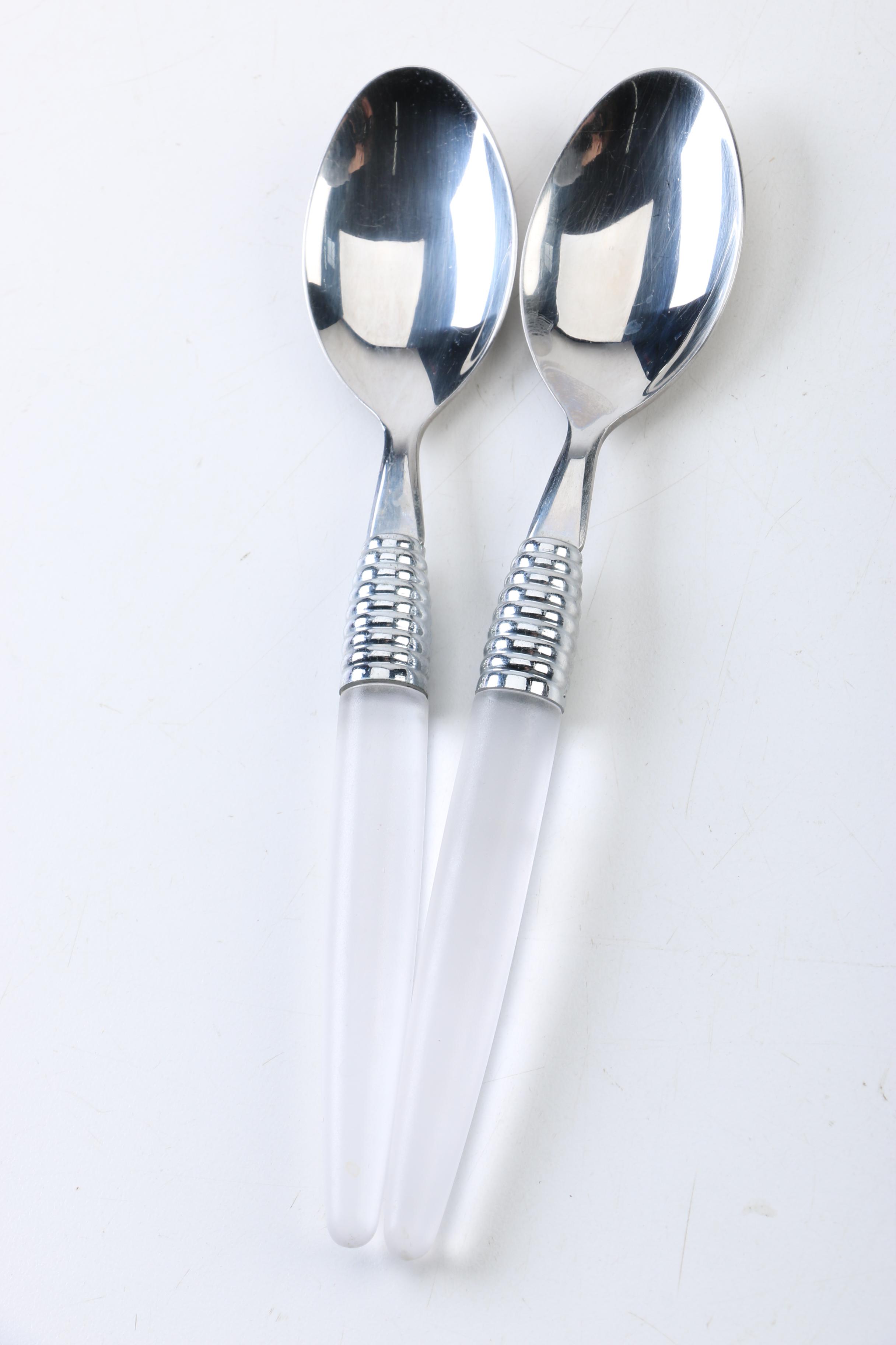 Gibson and Other Stainless Steel Flatware with Plastic Handles