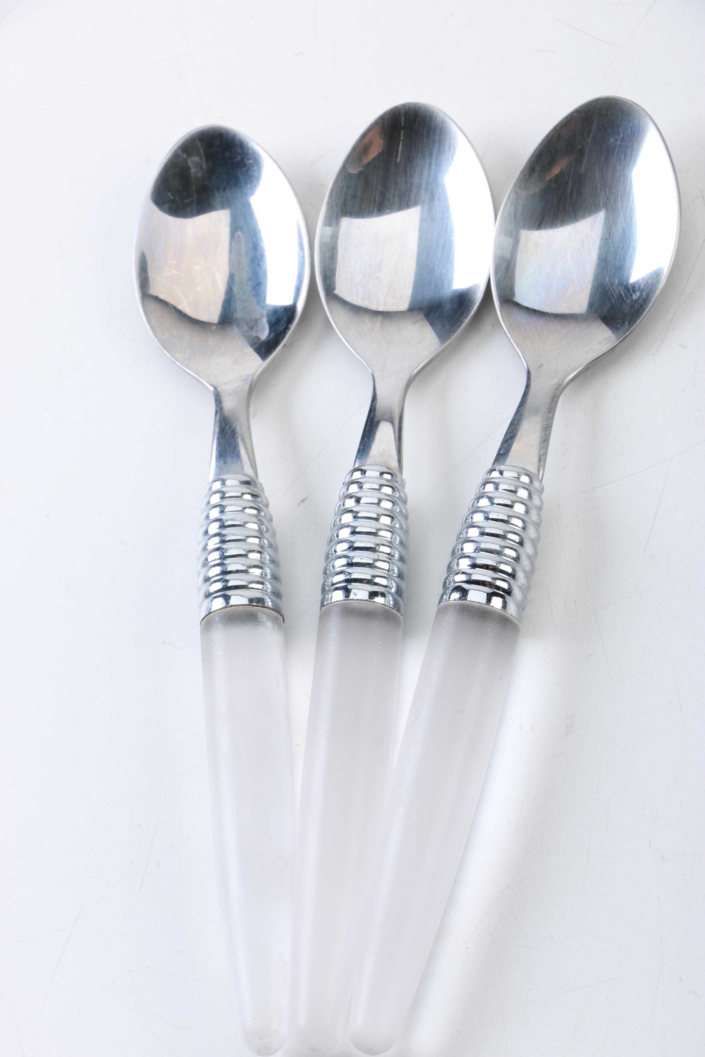 Gibson and Other Stainless Steel Flatware with Plastic Handles