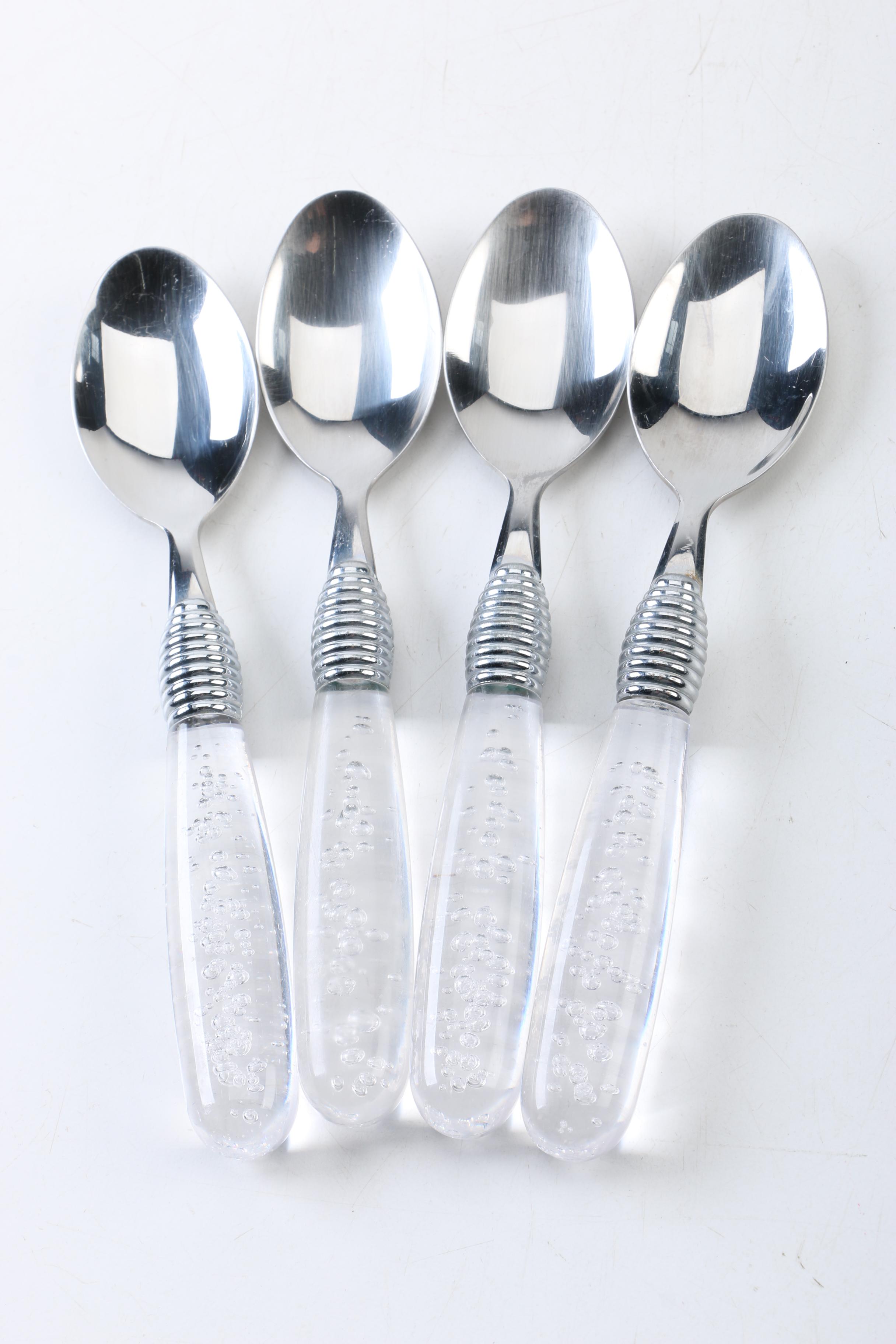 Gibson and Other Stainless Steel Flatware with Plastic Handles