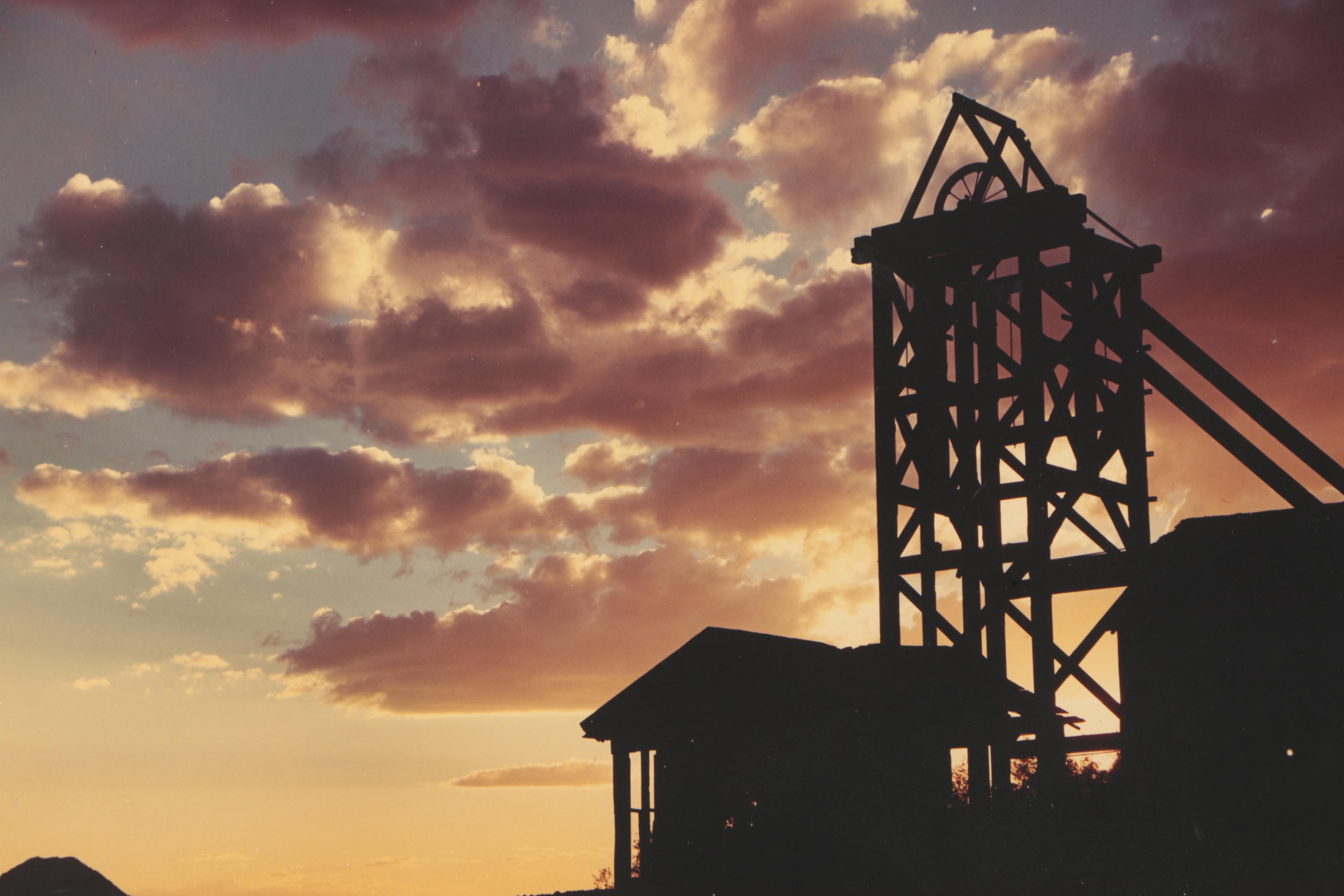 Art Gore 1974 Color Photograph of Rural Factory at Twilight