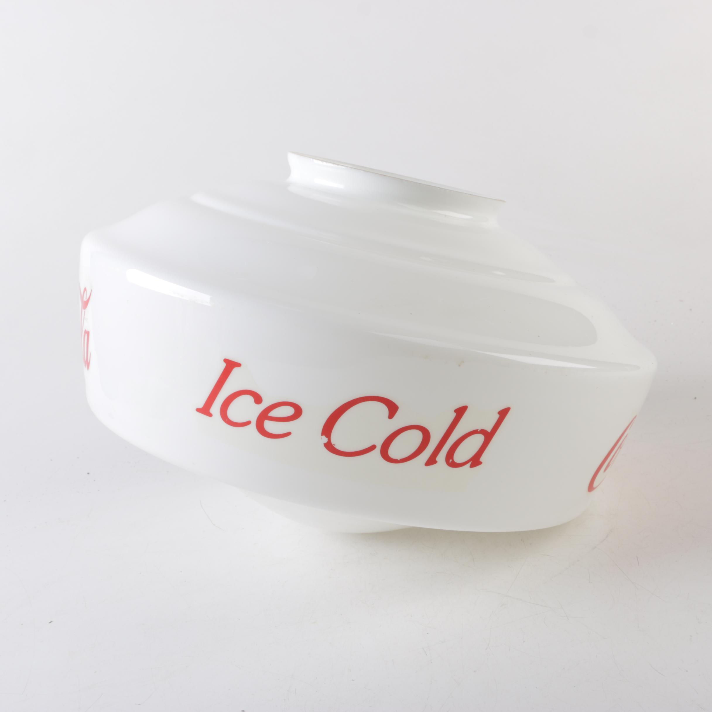 Glass "Ice Cold Coca-Cola" Ceiling or Pendant Light Shade