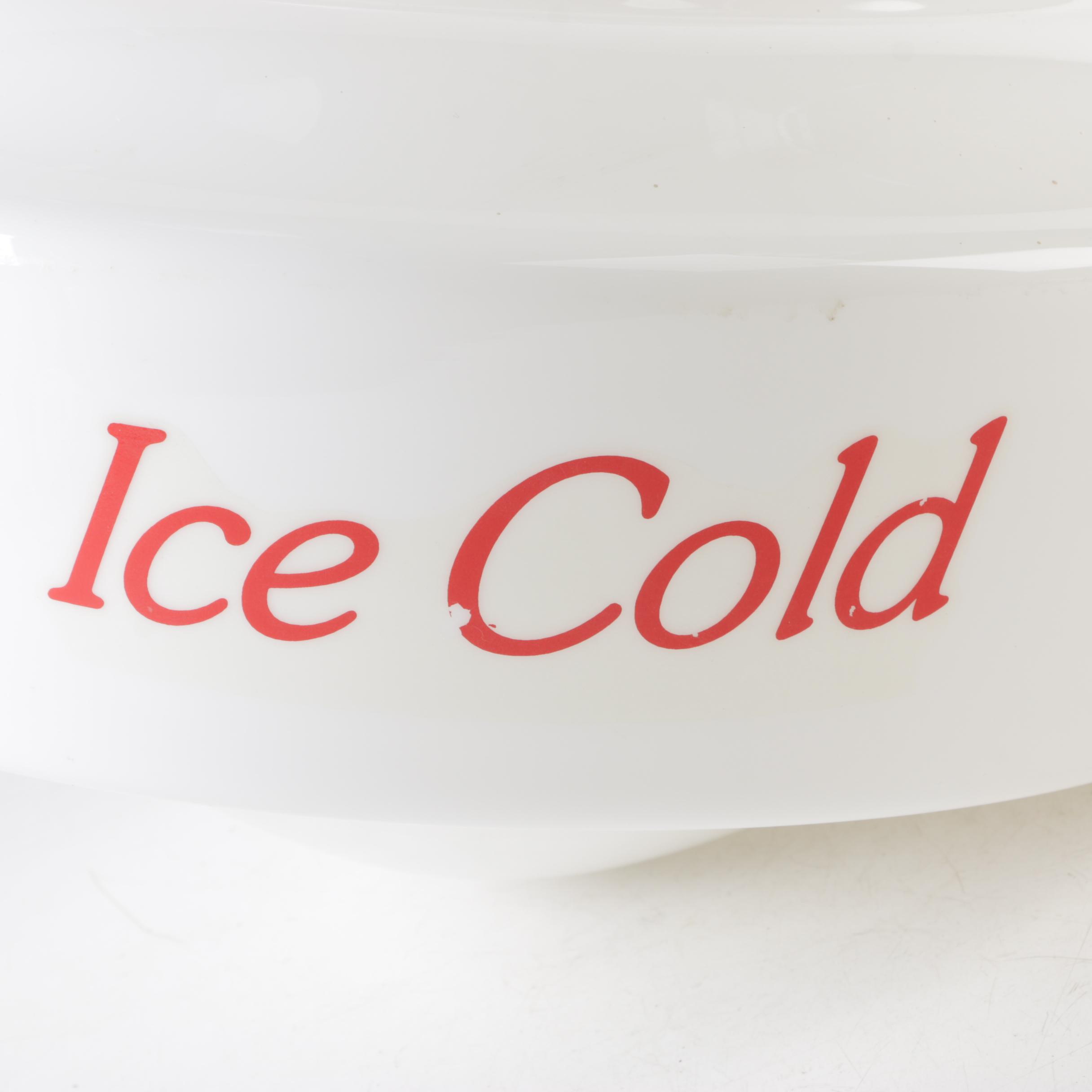 Glass "Ice Cold Coca-Cola" Ceiling or Pendant Light Shade
