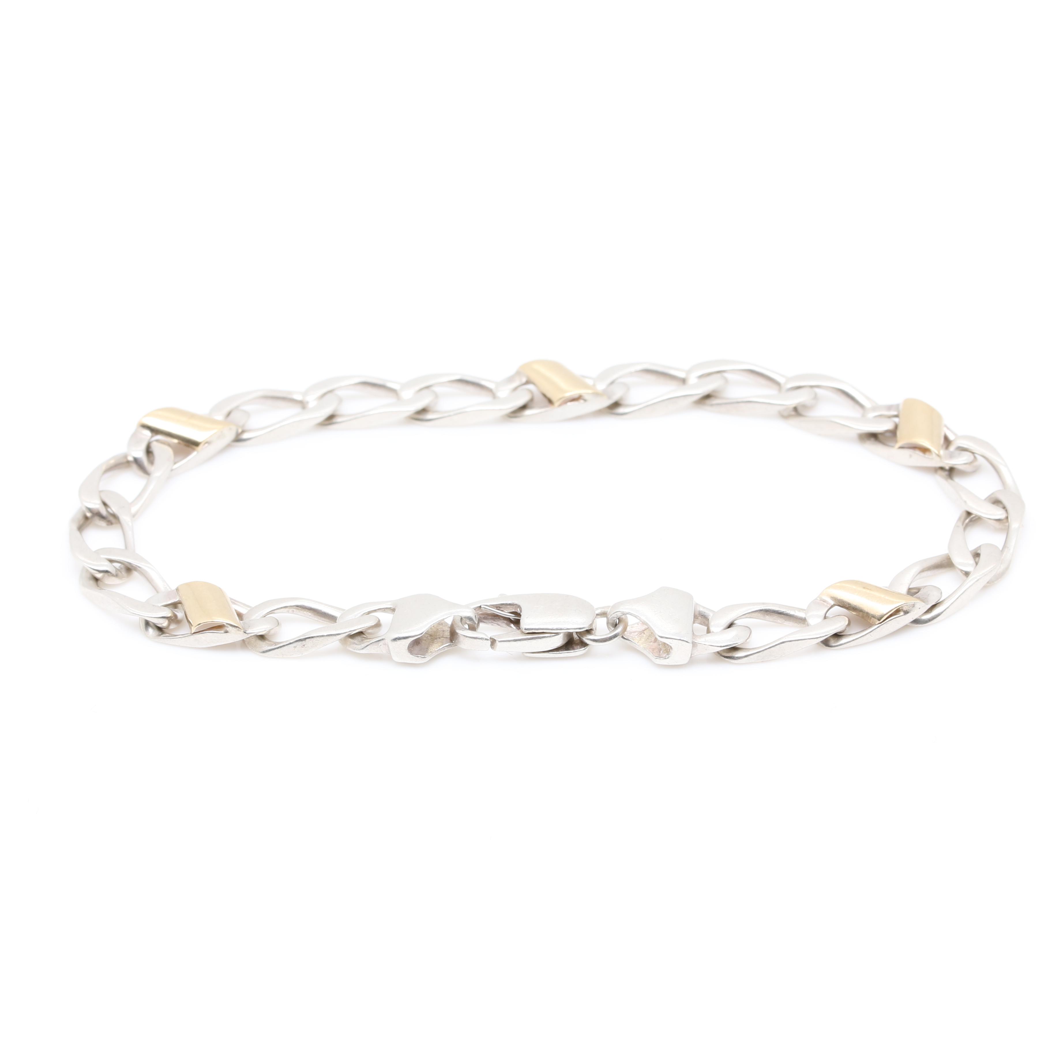 Tiffany & Co. Sterling Silver Bracelet with Gold Wash Accents