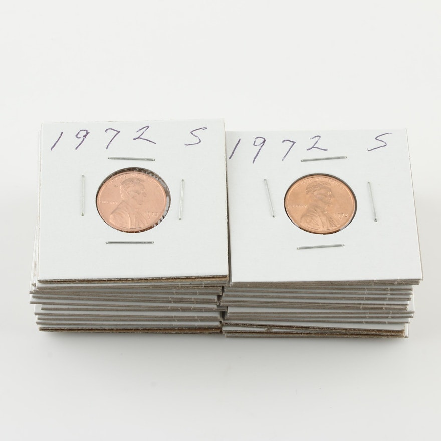 Twenty-Nine Uncirculated 1972-S Lincoln Cents