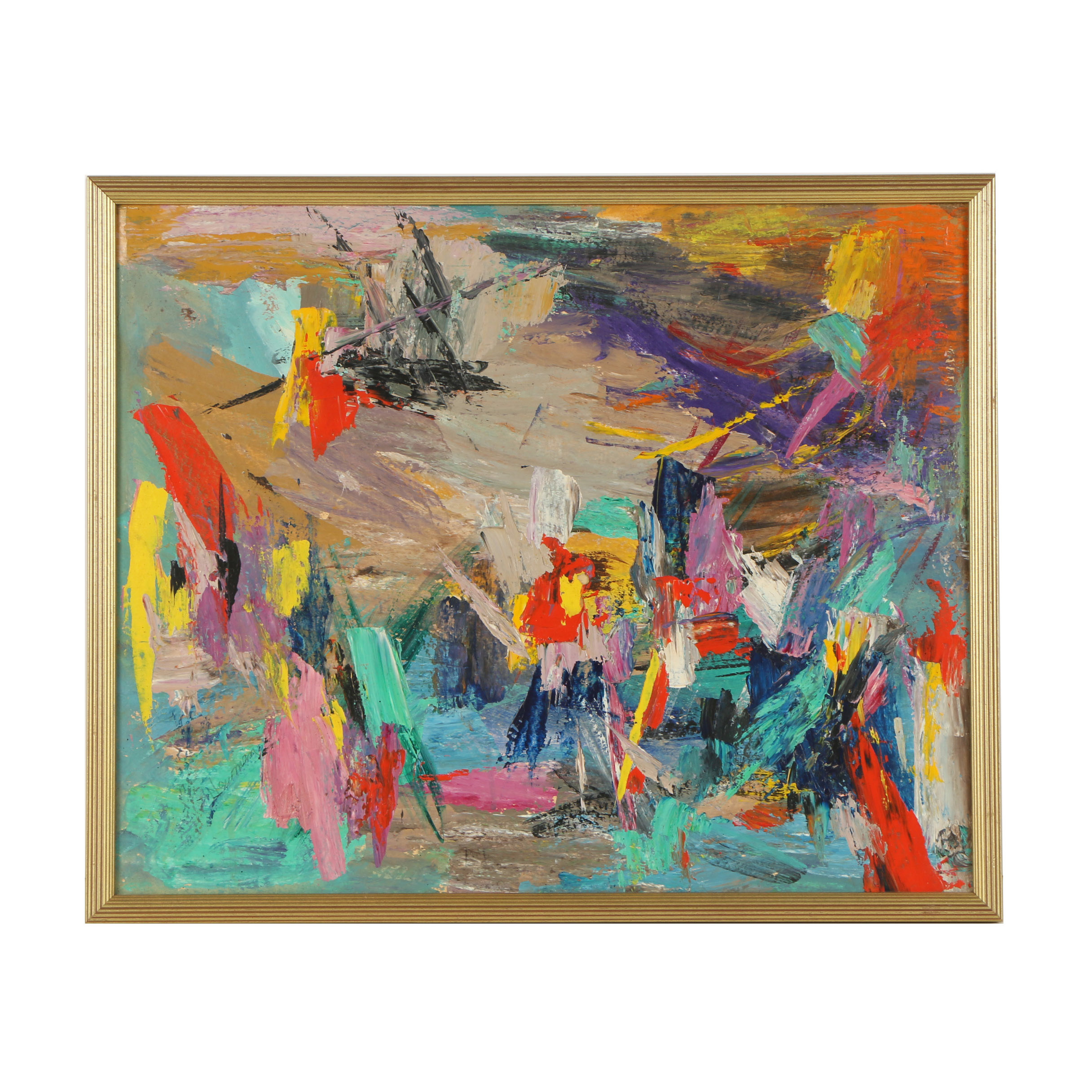 Newman Acrylic Abstract Painting