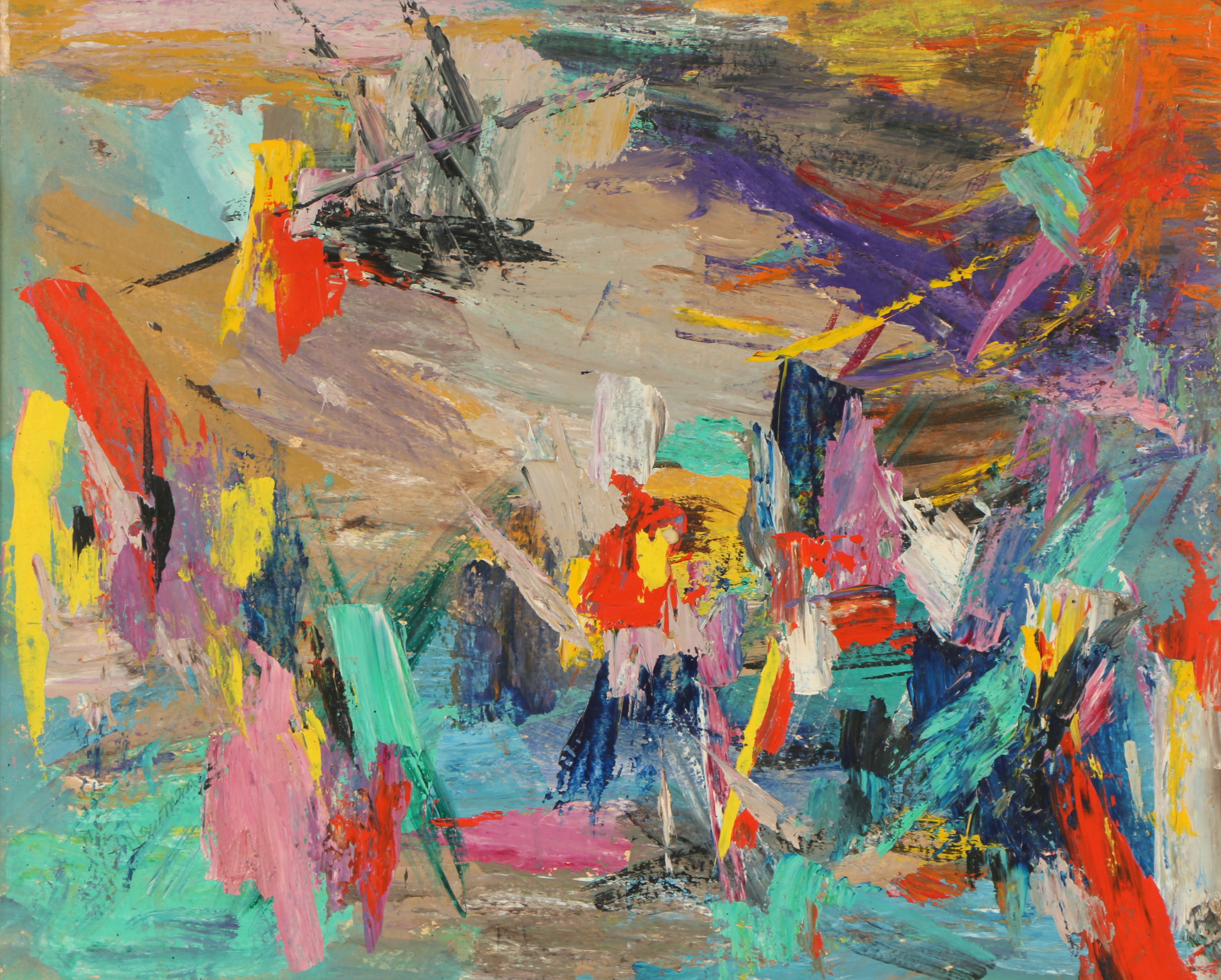 Newman Acrylic Abstract Painting