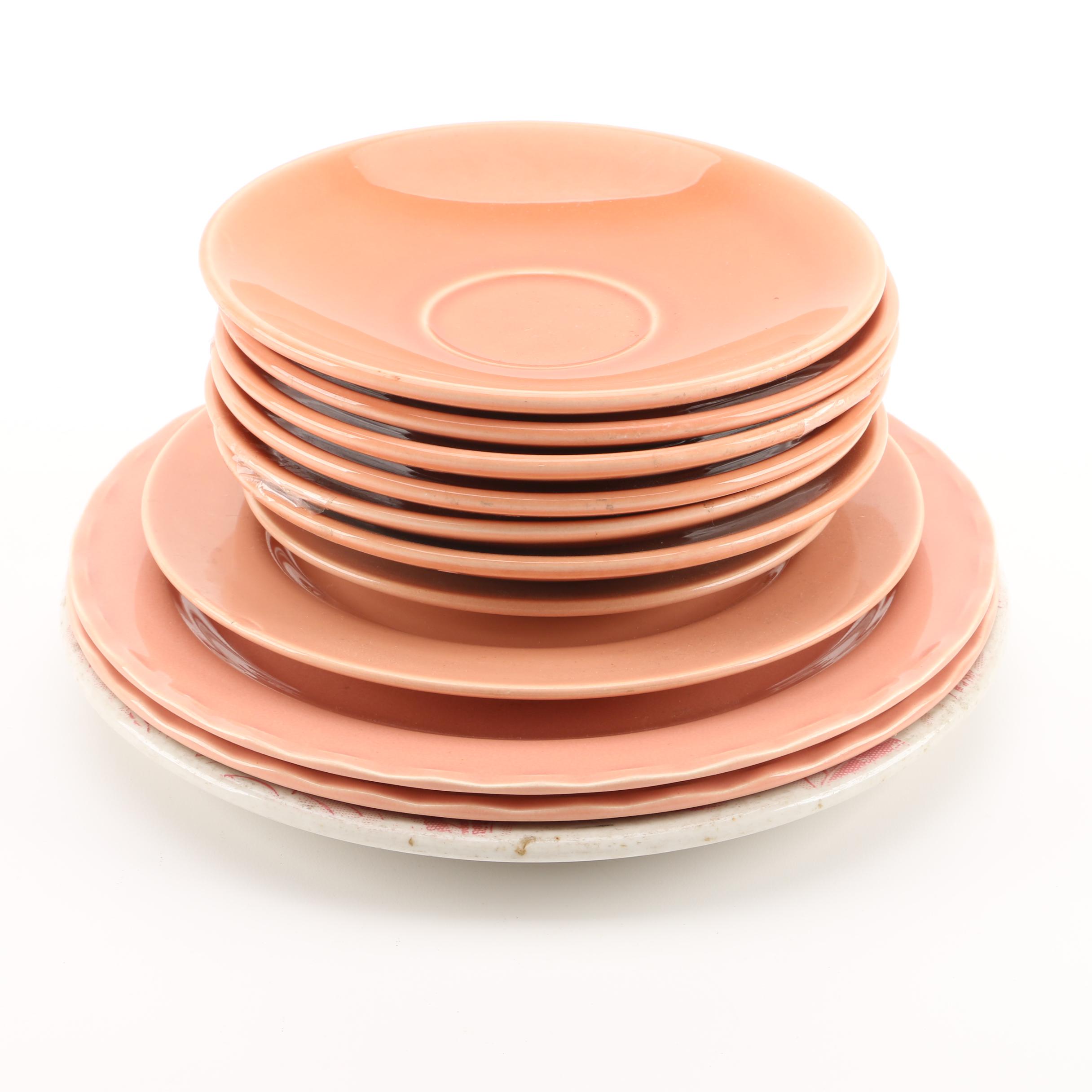 California Pottery Metlox Apricot Plates and Saucers