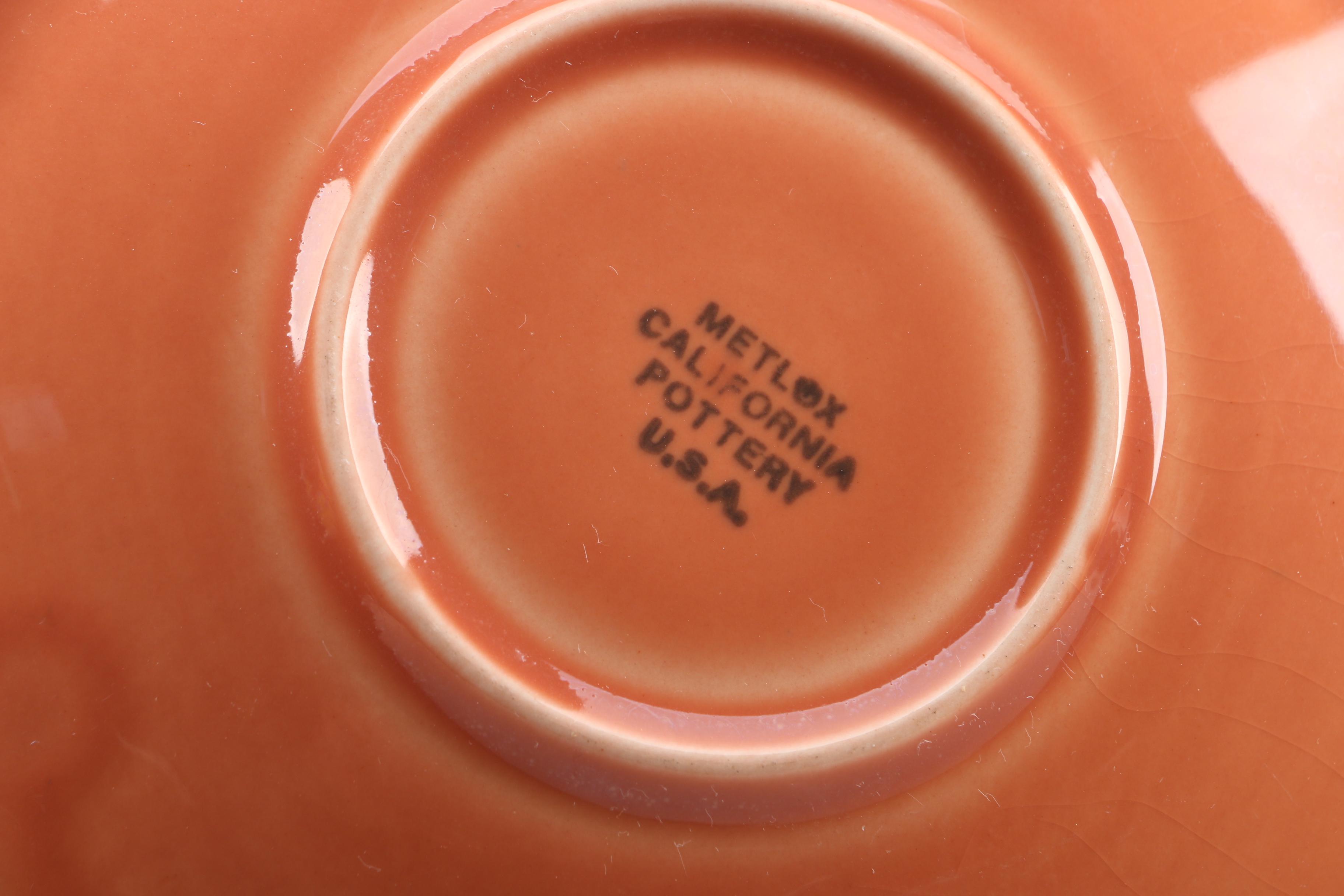 California Pottery Metlox Apricot Plates and Saucers