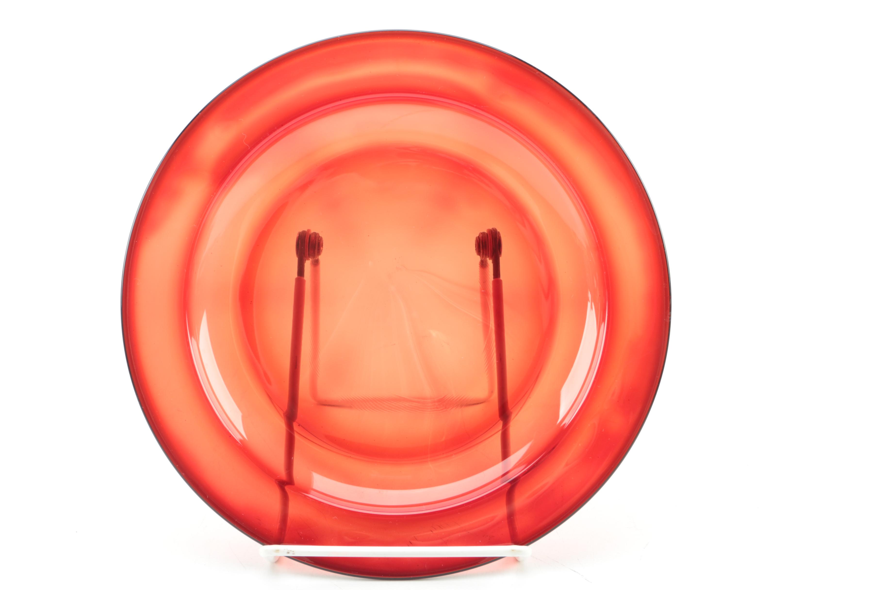 Glcoloc France Red Glass Dinnerware