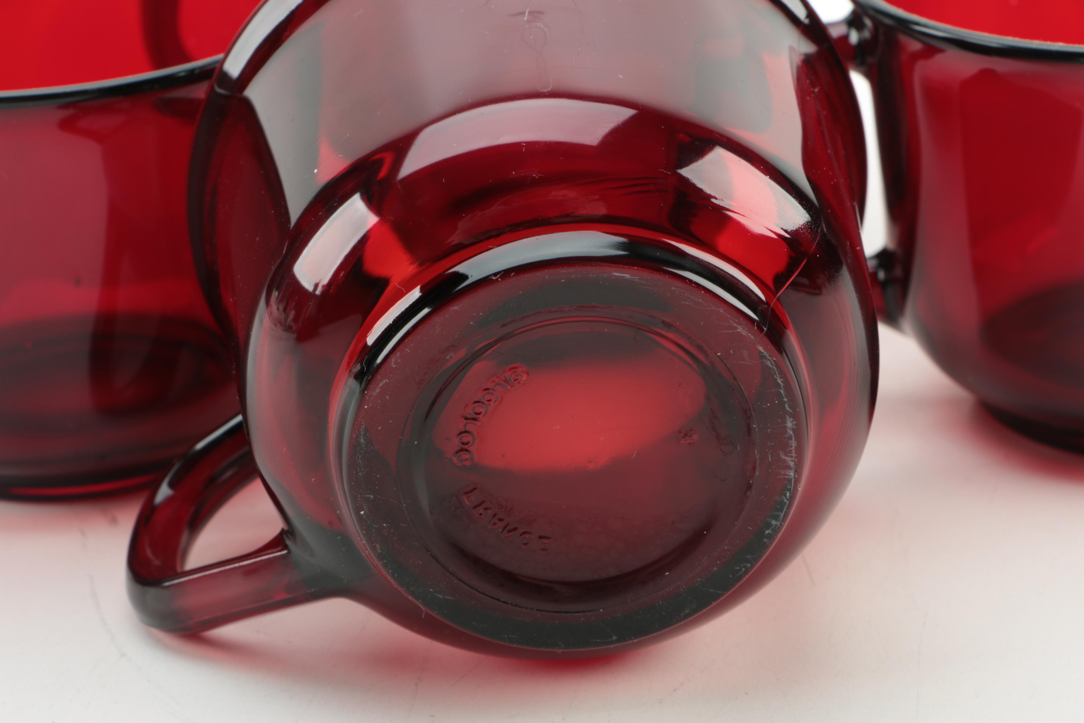 Glcoloc France Red Glass Dinnerware