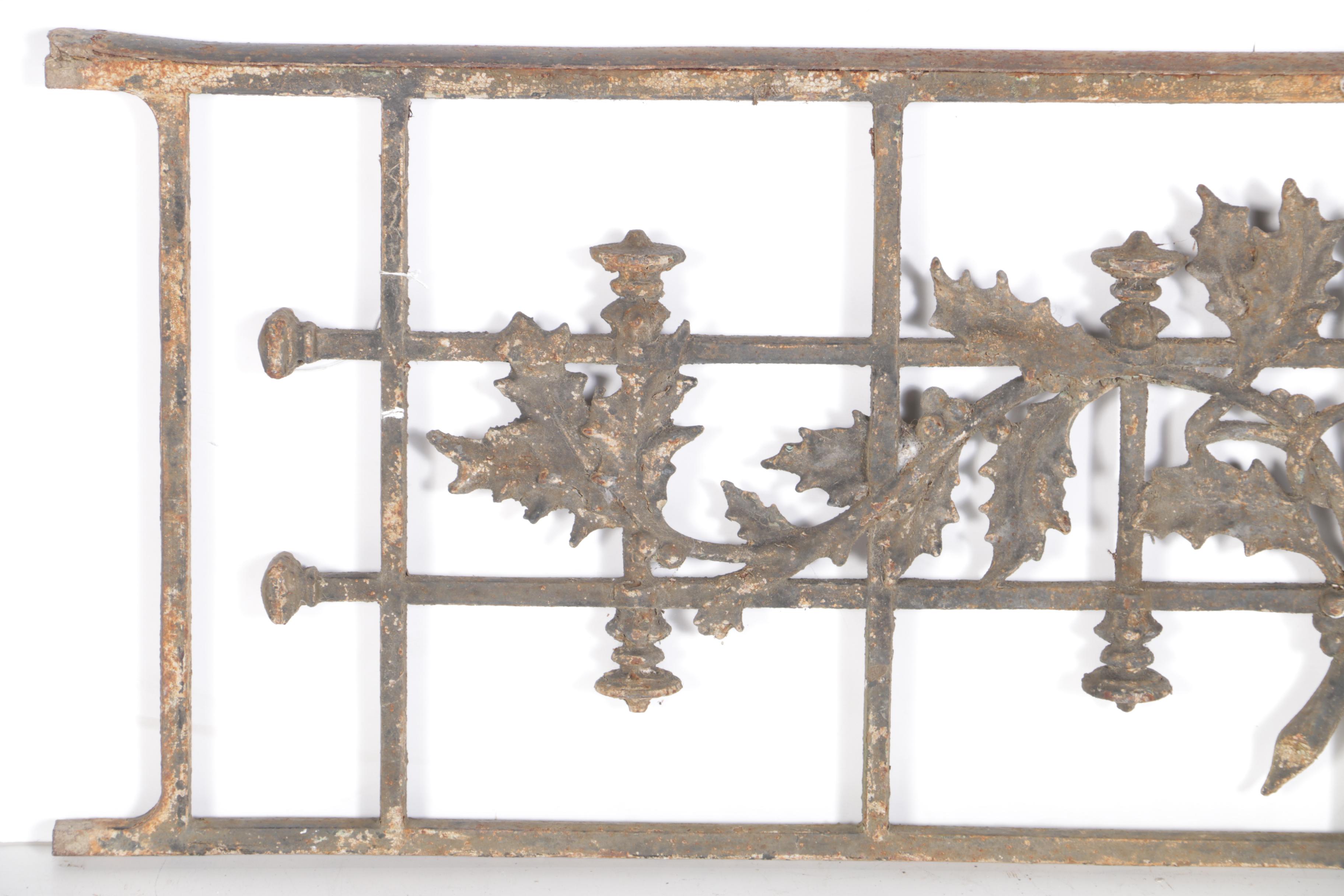 Vintage Acanthus Motif Cast Metal Decorative Balconet Rail