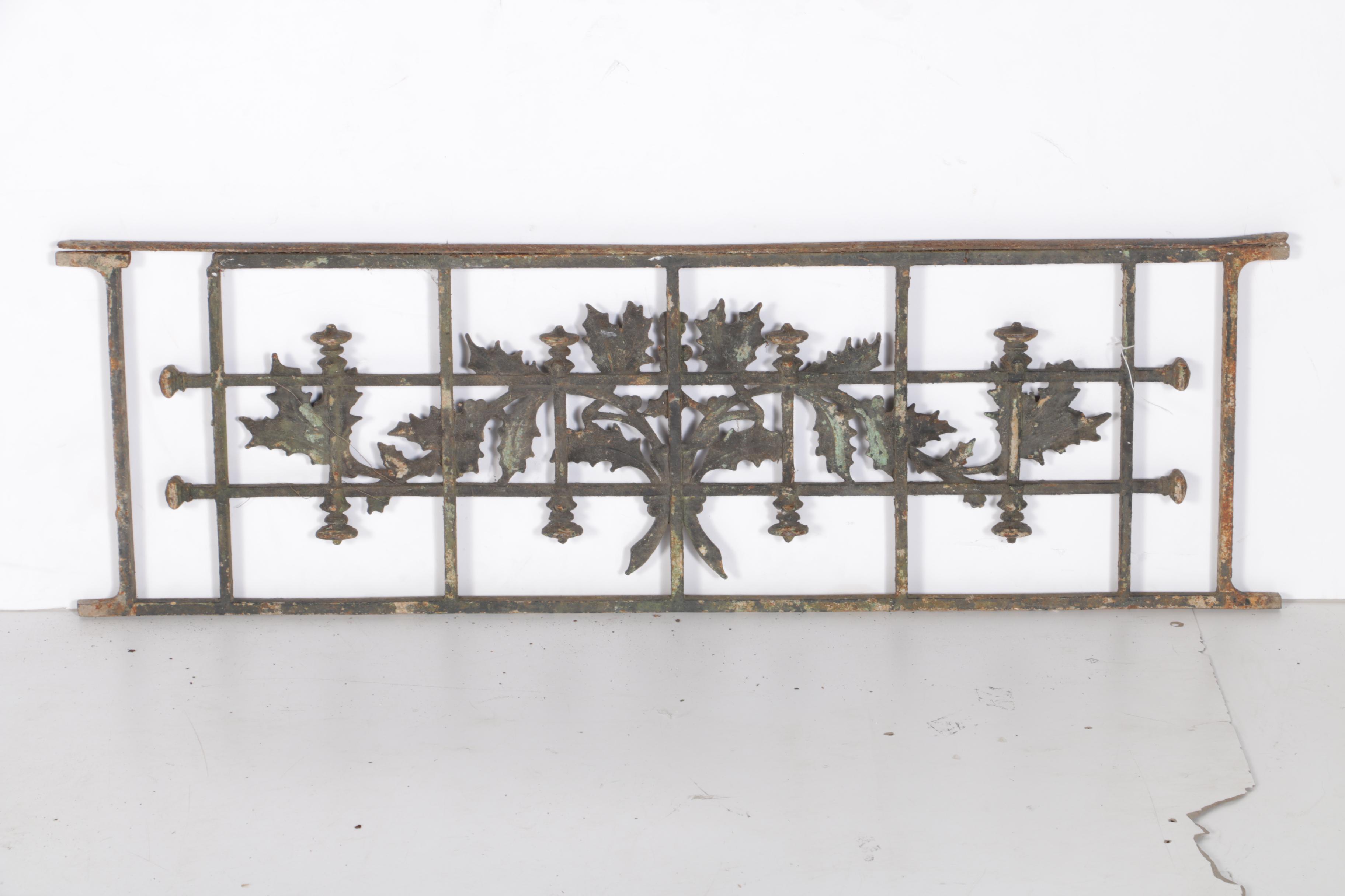 Vintage Acanthus Motif Cast Metal Decorative Balconet Rail