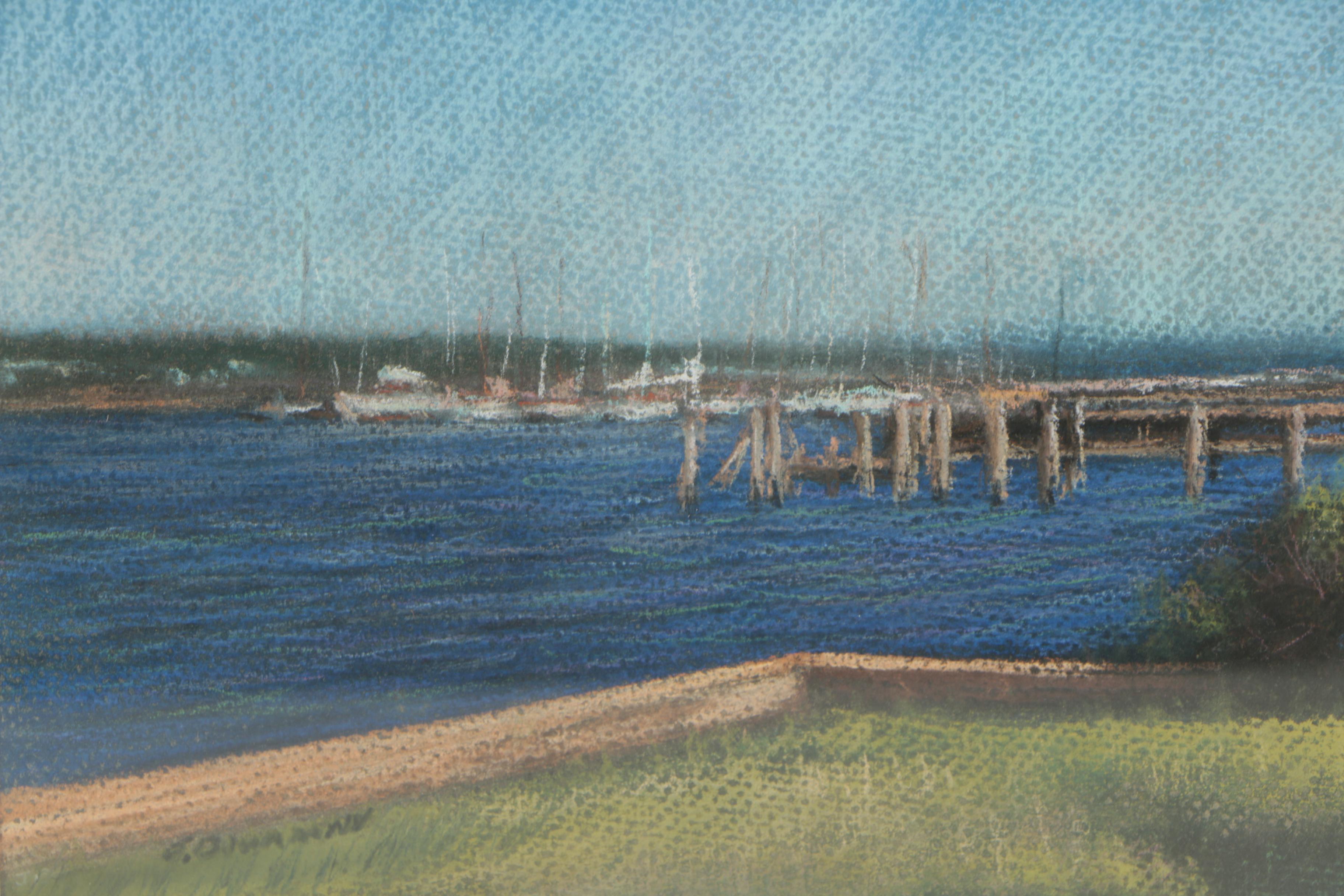 S.B. Oil Crayon Drawing of a Landscape