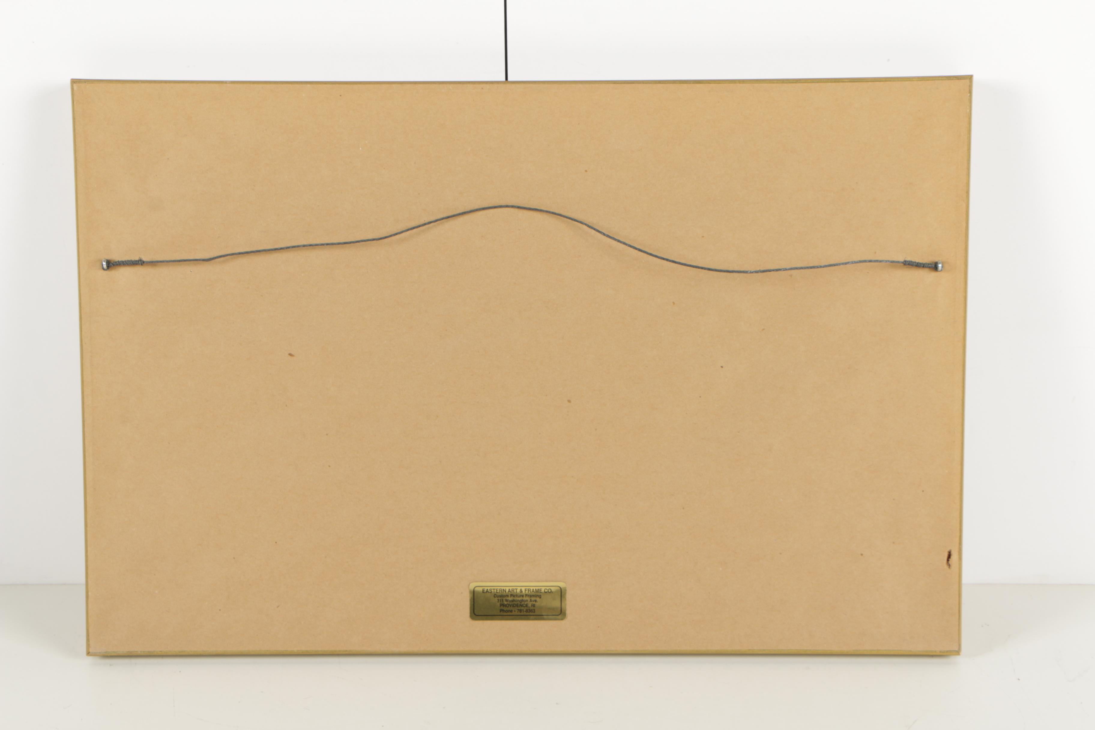 S.B. Oil Crayon Drawing of a Landscape