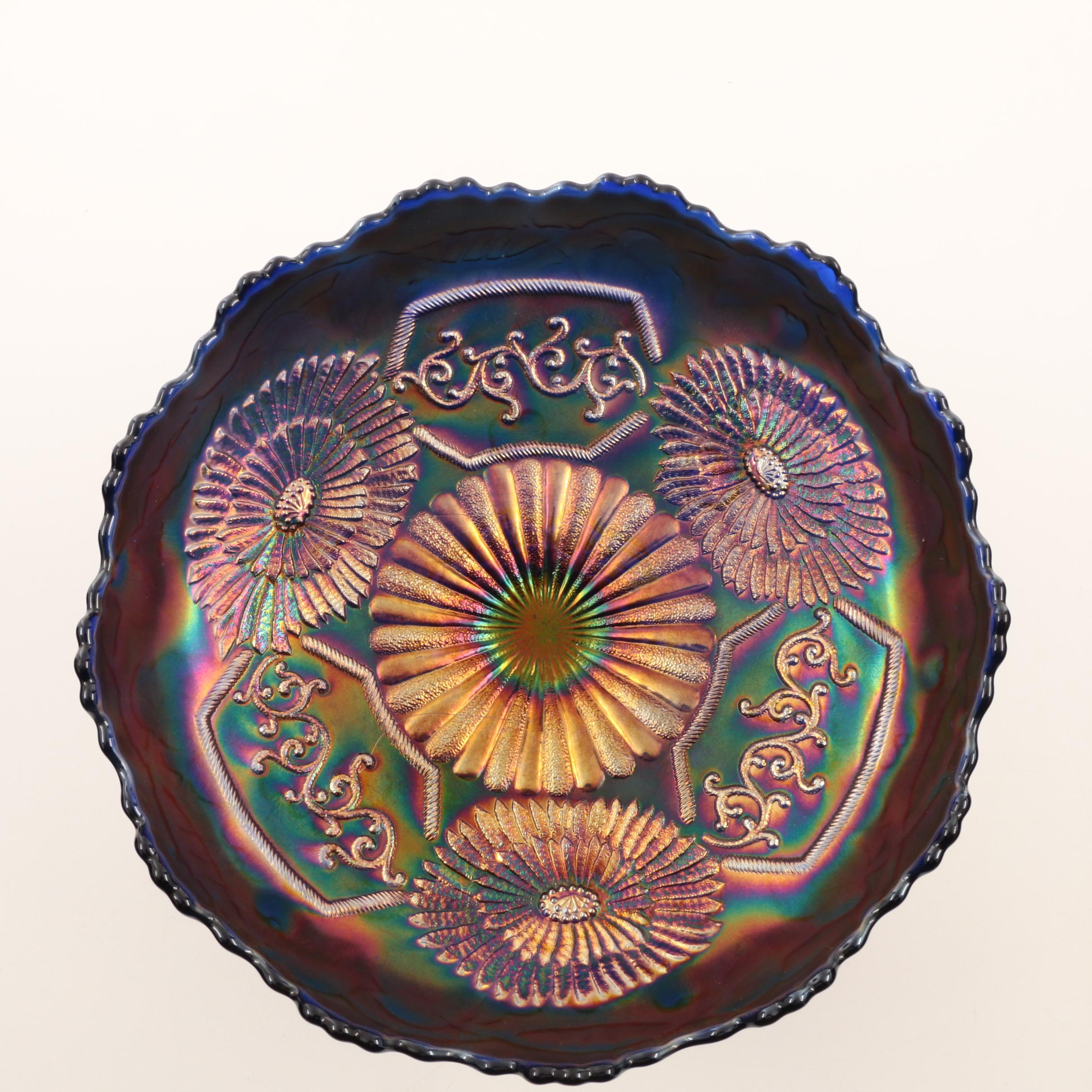 Vintage Fenton Carnival Glass "Mikado" Compote